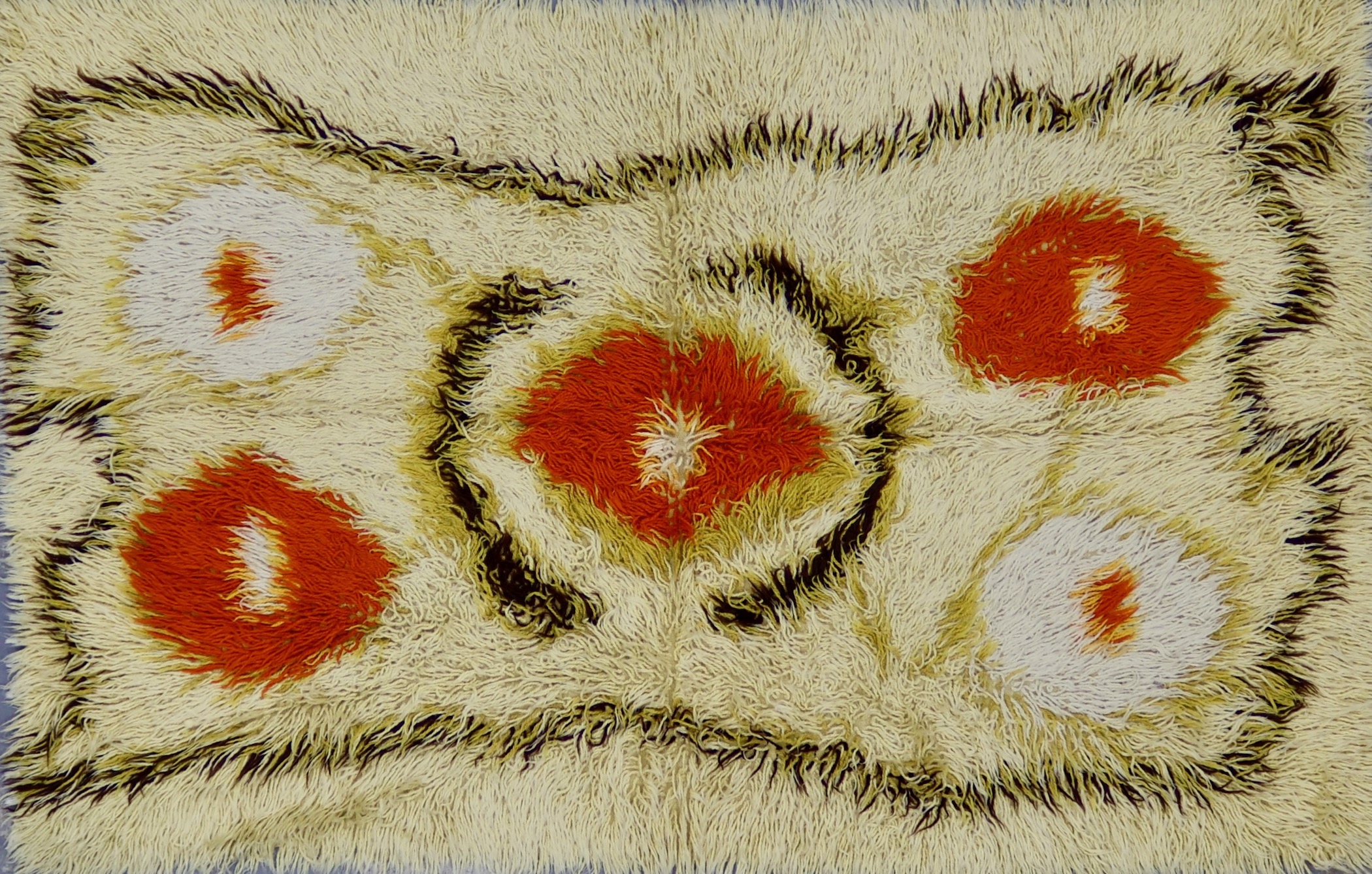 CR8618 VINTAGE 1990s TURKISH TULU RUG 4'7