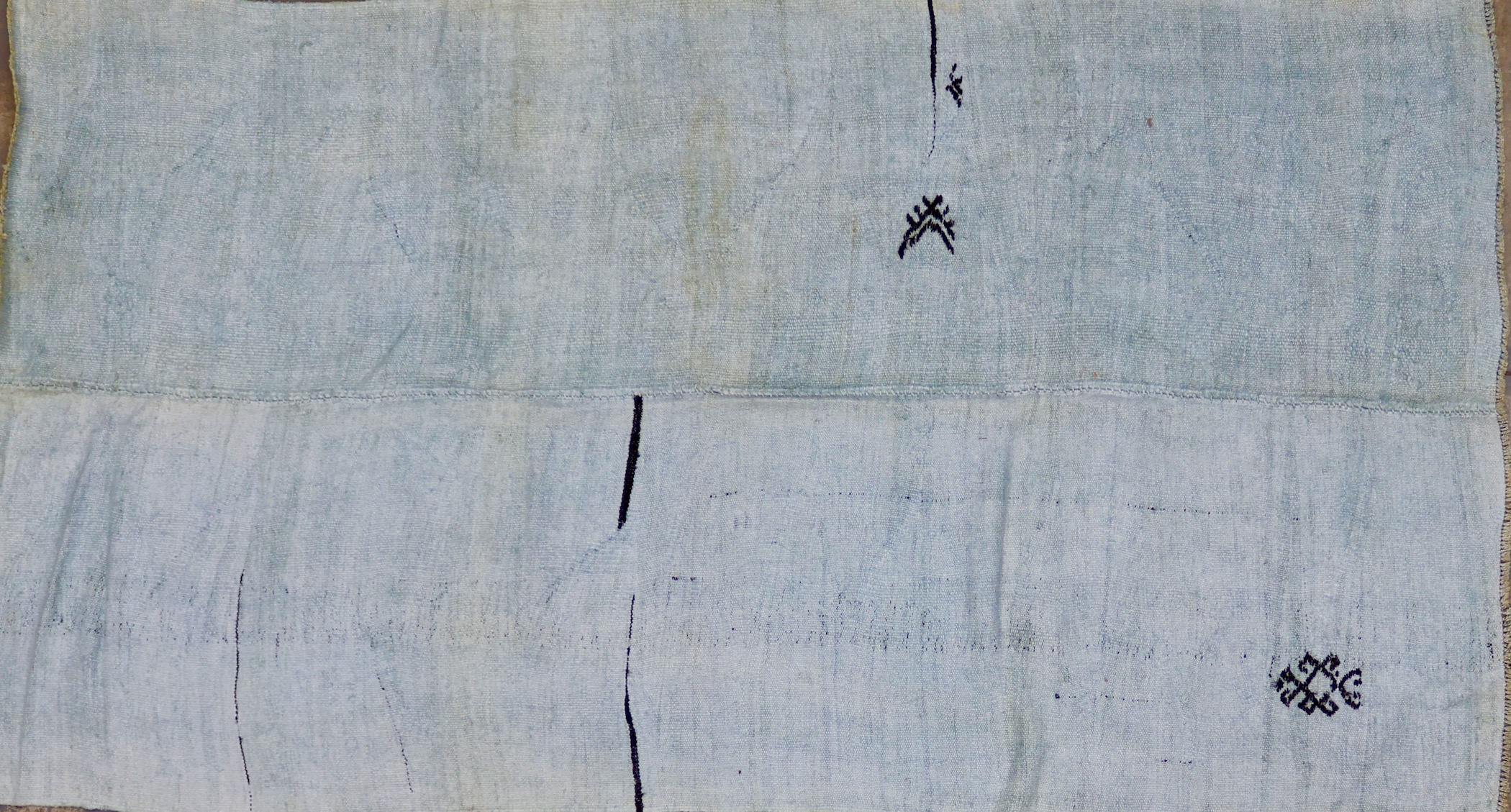 KL5744 VINTAGE 1960s TURKISH HEMP RUG 6'3