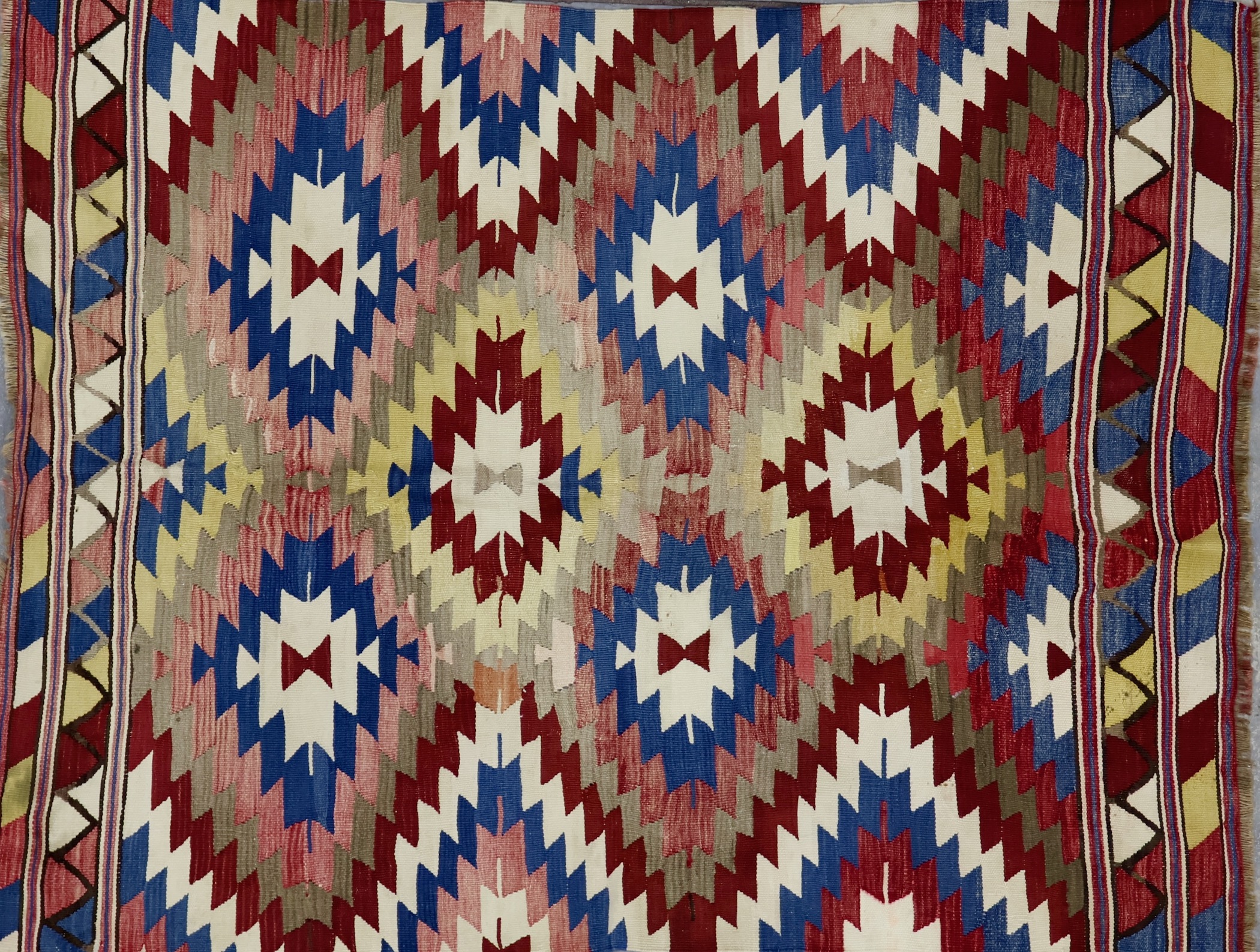 KL2778 NEARLY-ANTIQUE 1930s TURKISH KILIM RUG 3'8