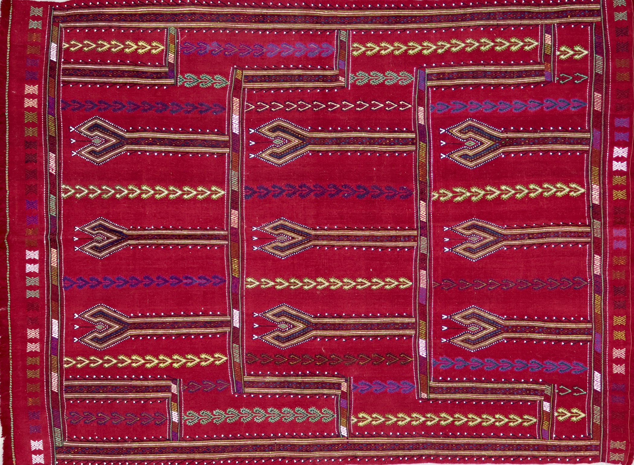 CR8498 VINTAGE 1960s TURKISH KARAPINAR KILIM RUG 5'7