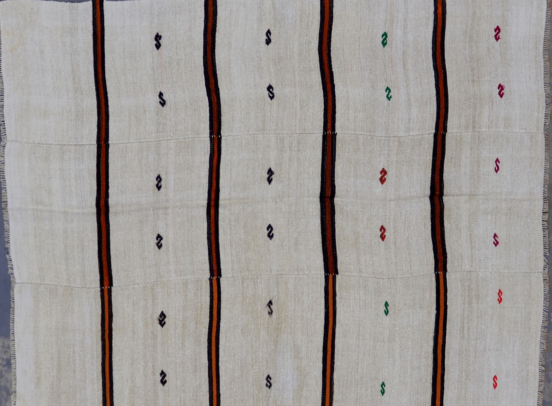 KL5853 VINTAGE TURKISH HEMP KILIM RUG 6' X 7'9