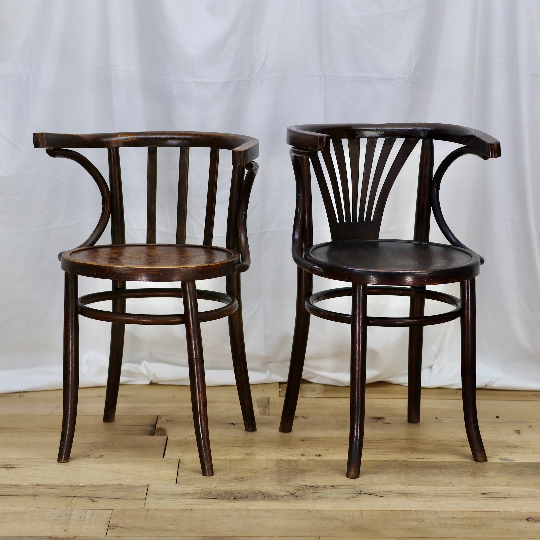 CHR36A BARREL BACK THONET-STYLE CHAIR