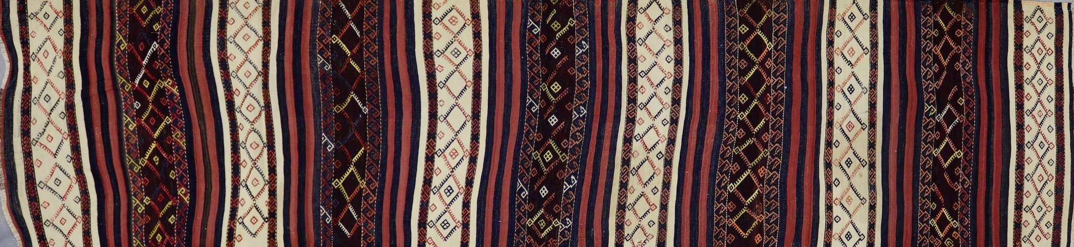 KR133 VINTAGE 1980s KURDISH MALATYA KILIM RUNNER 3'6