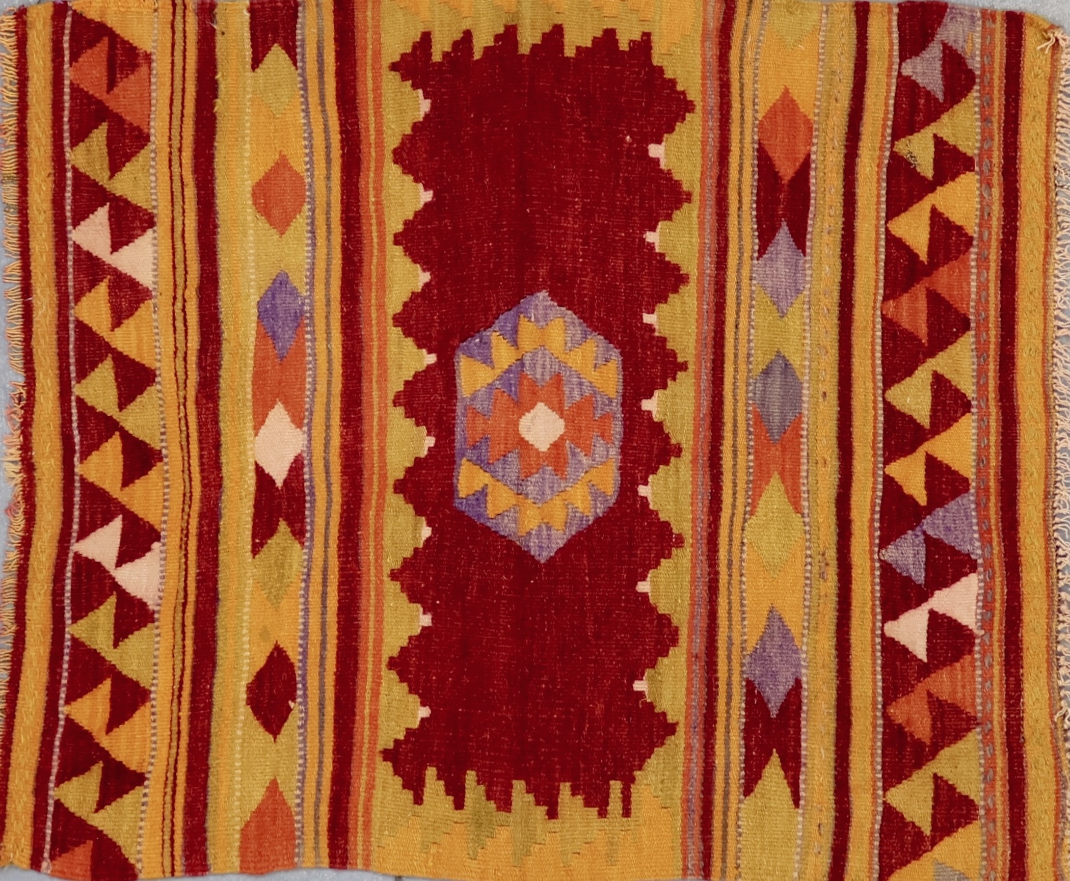 CR8545 VINTAGE 1960s TURKISH AFYON KILIM RUG 3'2