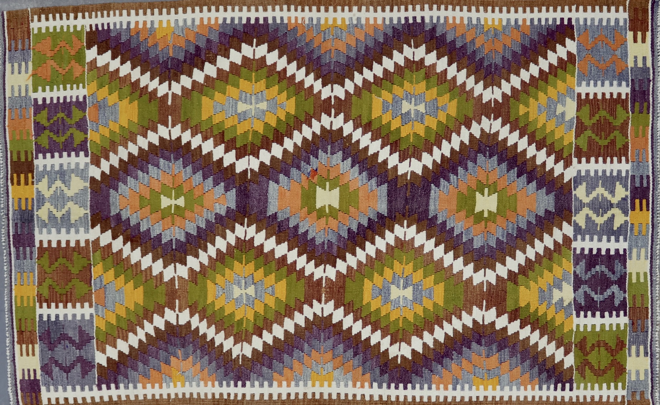 KL4701 VINTAGE 1980s TURKISH KILIM RUG 4'10