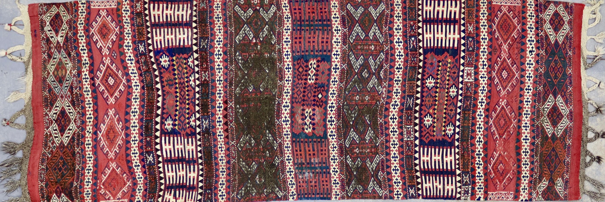 KL8037 VINTAGE 1930s KURDISH MALATYA KILIM RUNNER 3'8