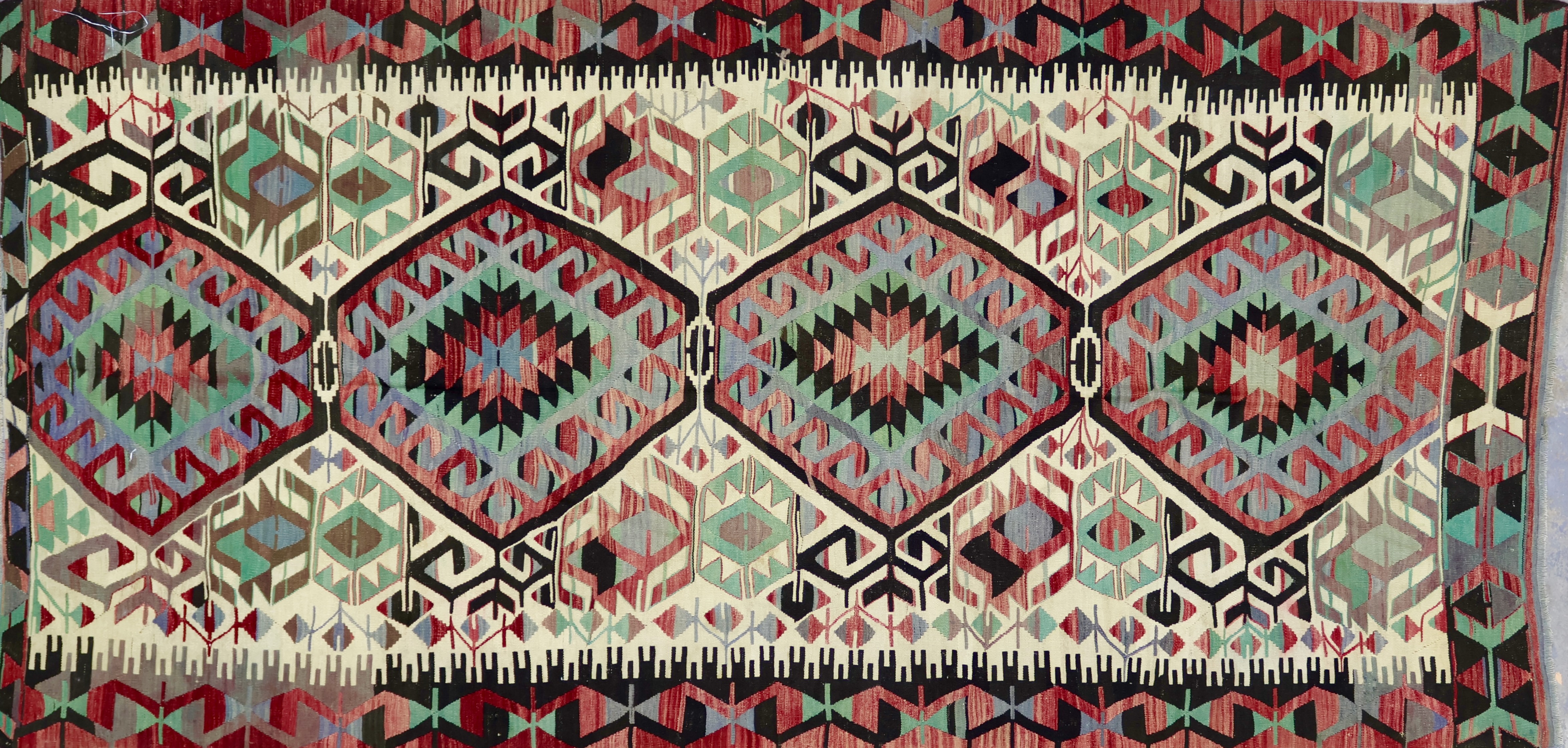TK1499 VINTAGE 1970s TURKISH ESME KILIM 4'10