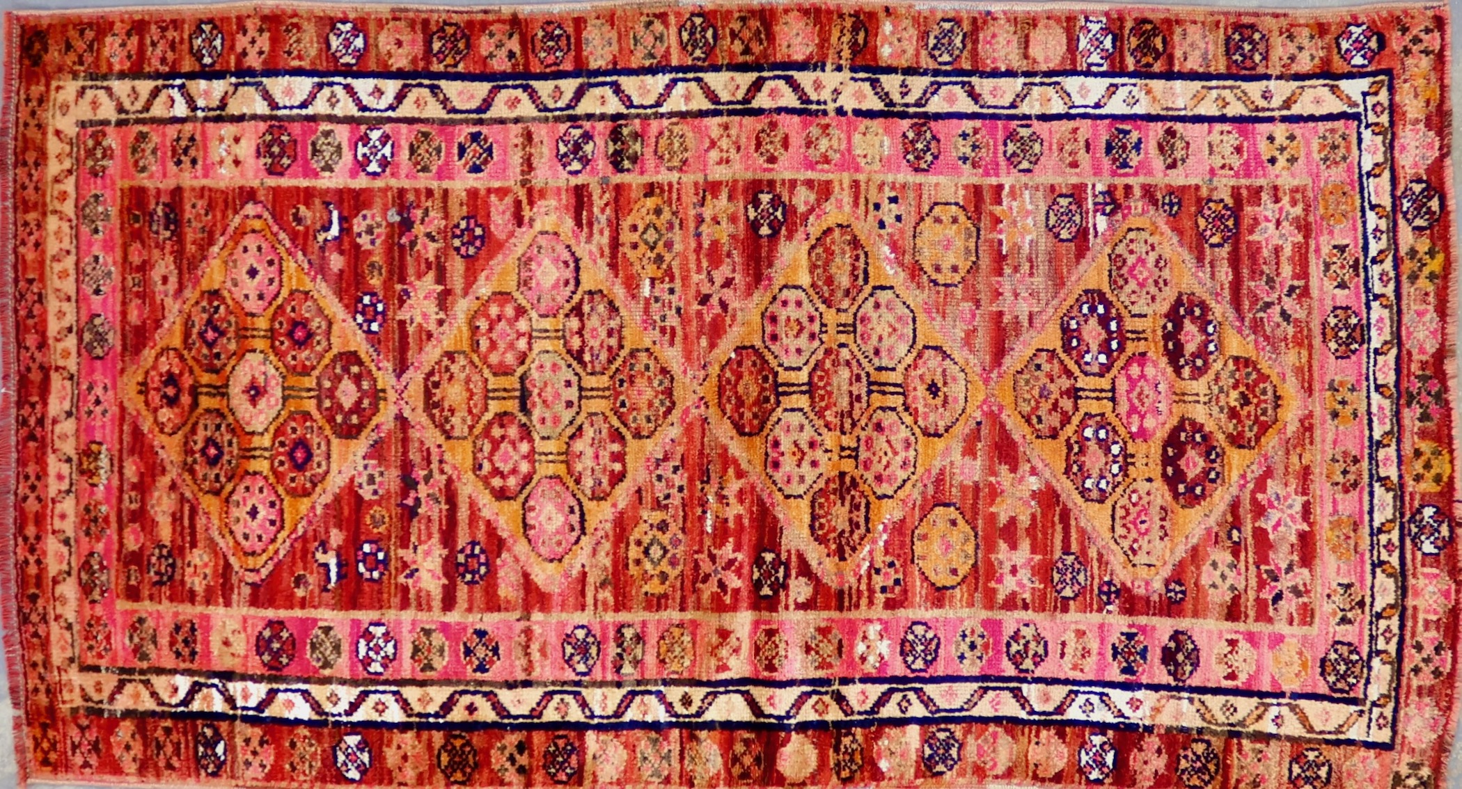 CR8580 VINTAGE KURDISH HERKI RUG 3'11