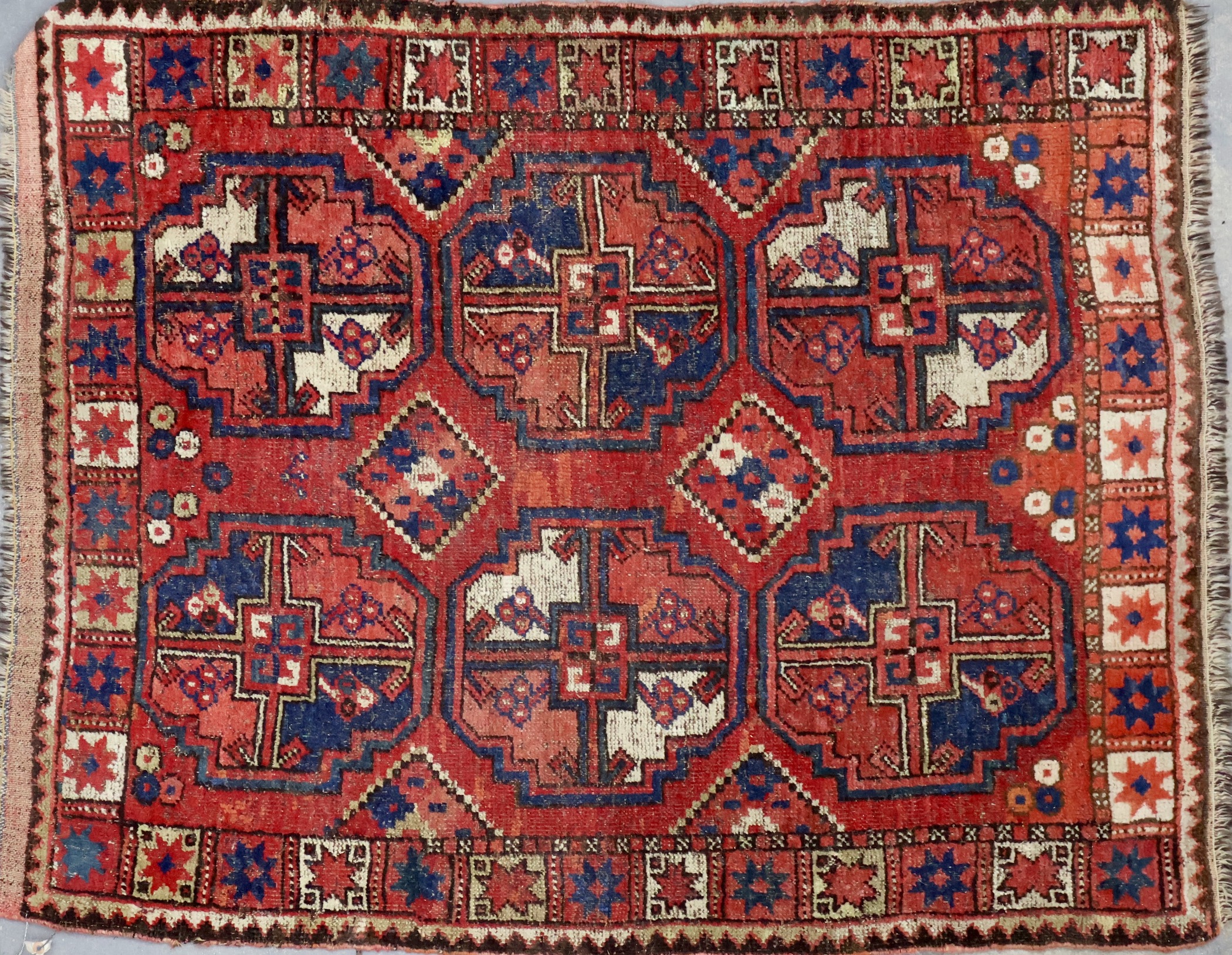 CR8256 ANTIQUE 1920s TURKOMAN ERSARI RUG 3'5