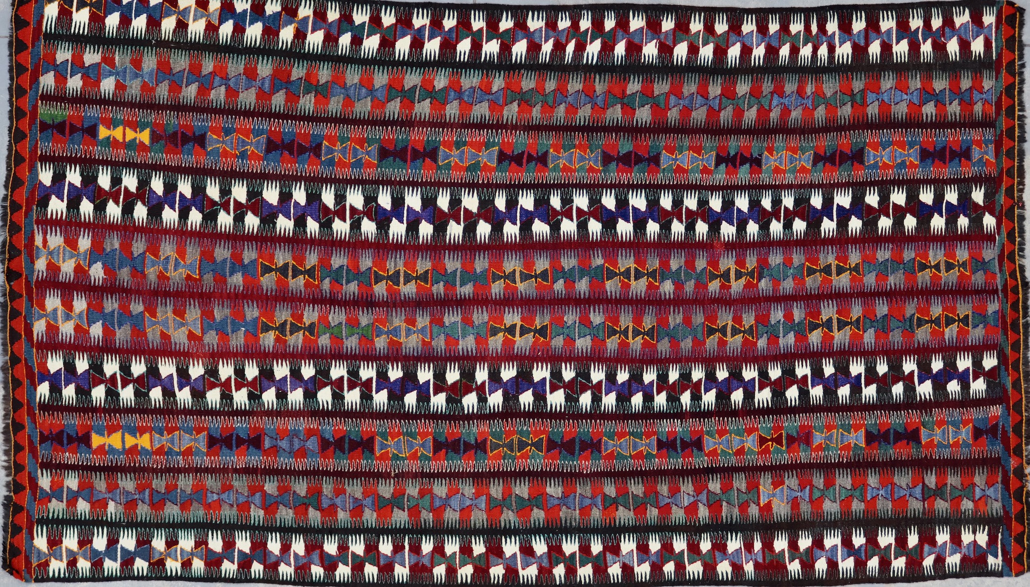 KL4755 VINTAGE 1940s KURDISH MALATYA KILIM RUG 6'5