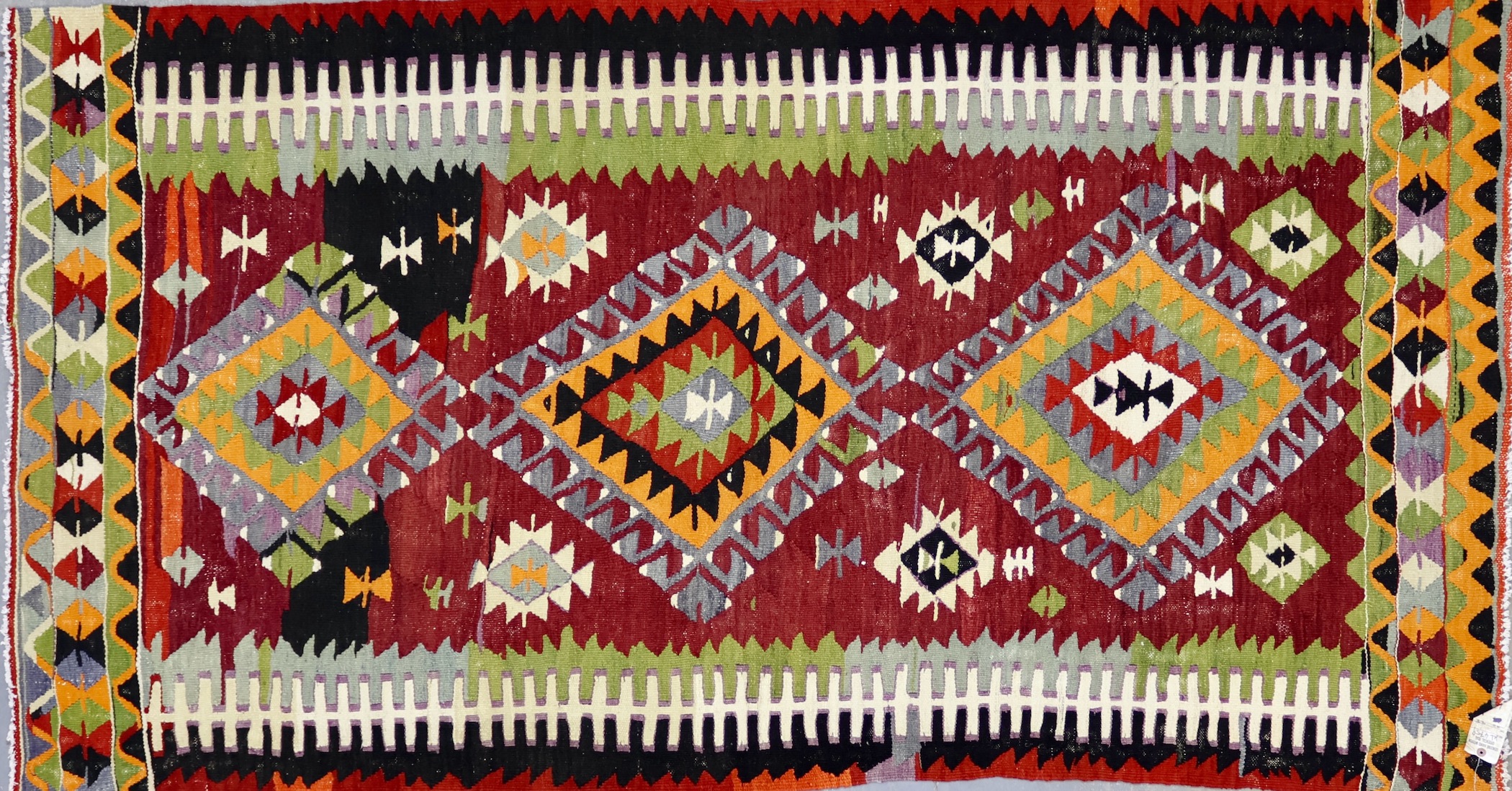 KL4759 VINTAGE 1980s TURKISH KILIM RUG 3'4