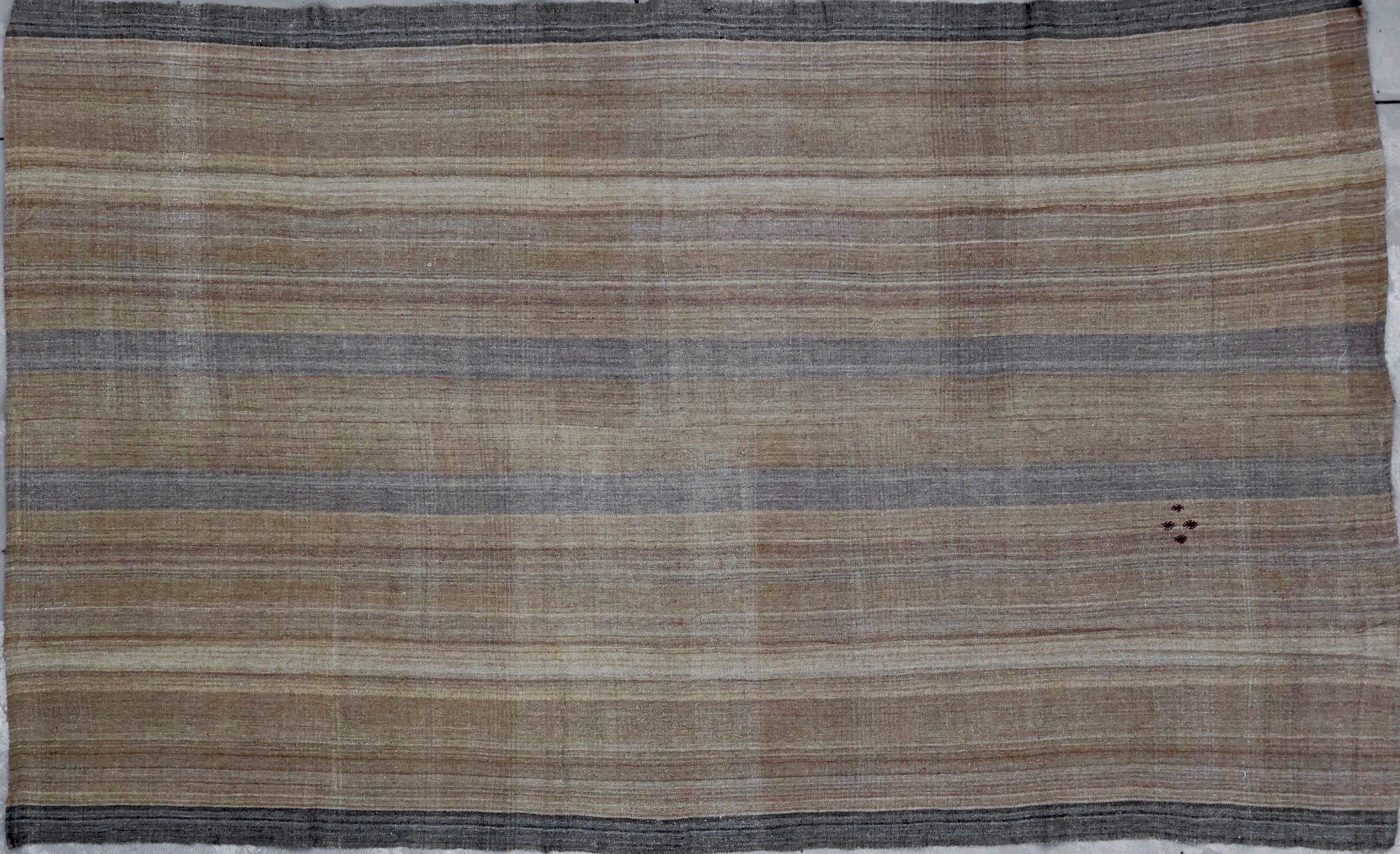 KL8653 VINTAGE TURKISH GOAT WOOL KILIM RUG 6'10