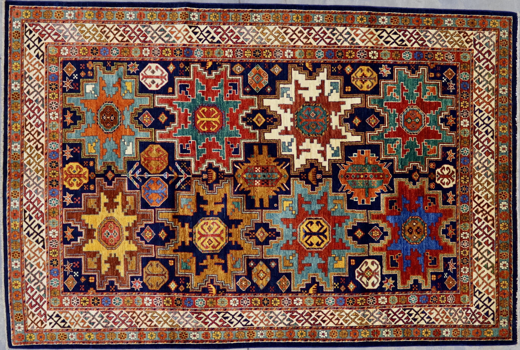 CR8314 NEW PAKISTANI KAZAK RUG 6'3