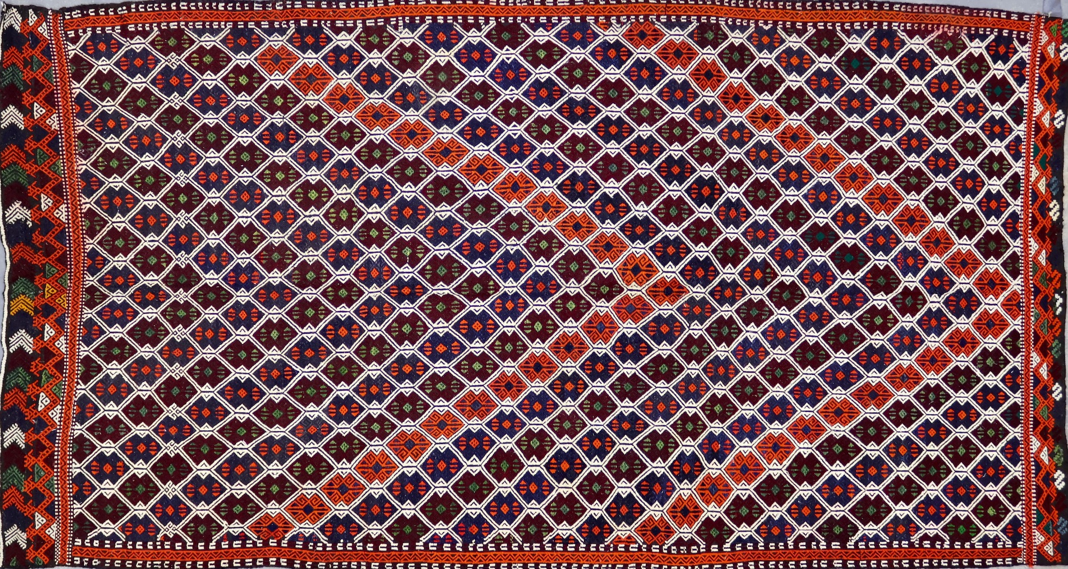 KL3832 VINTAGE 1970s TURKISH OBRUK KILIM RUG 5'3