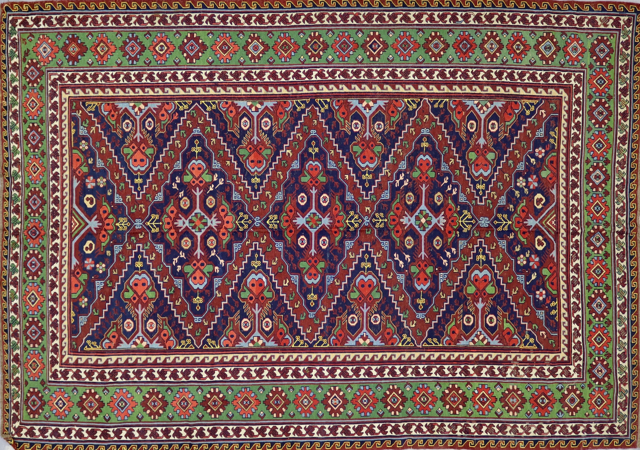 CR8526 VINTAGE 1970s CAUCASIAN SUMAK RUG 7'7