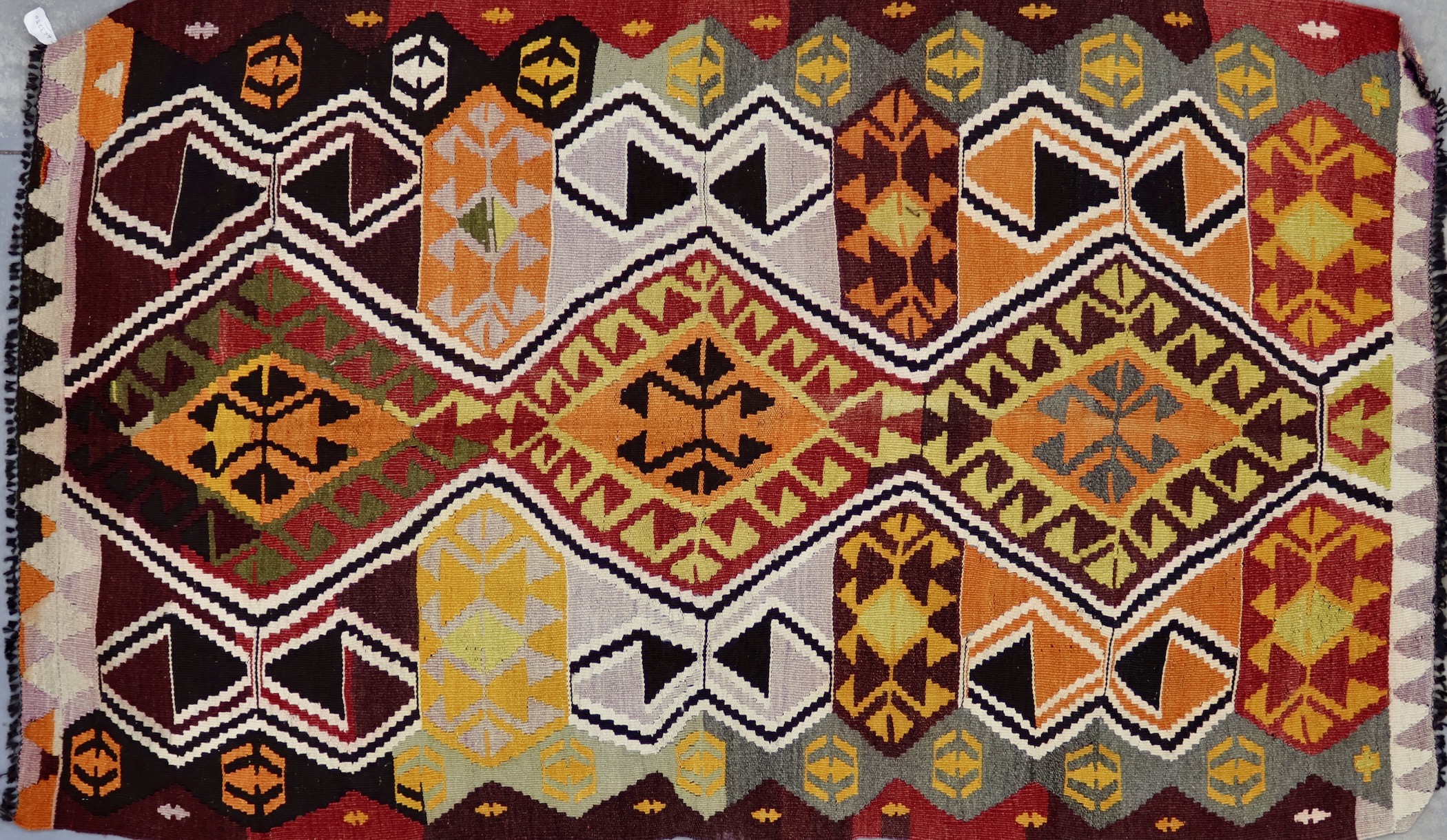 KL3250 VINTAGE 1980s TURKISH KILIM RUG 5'2