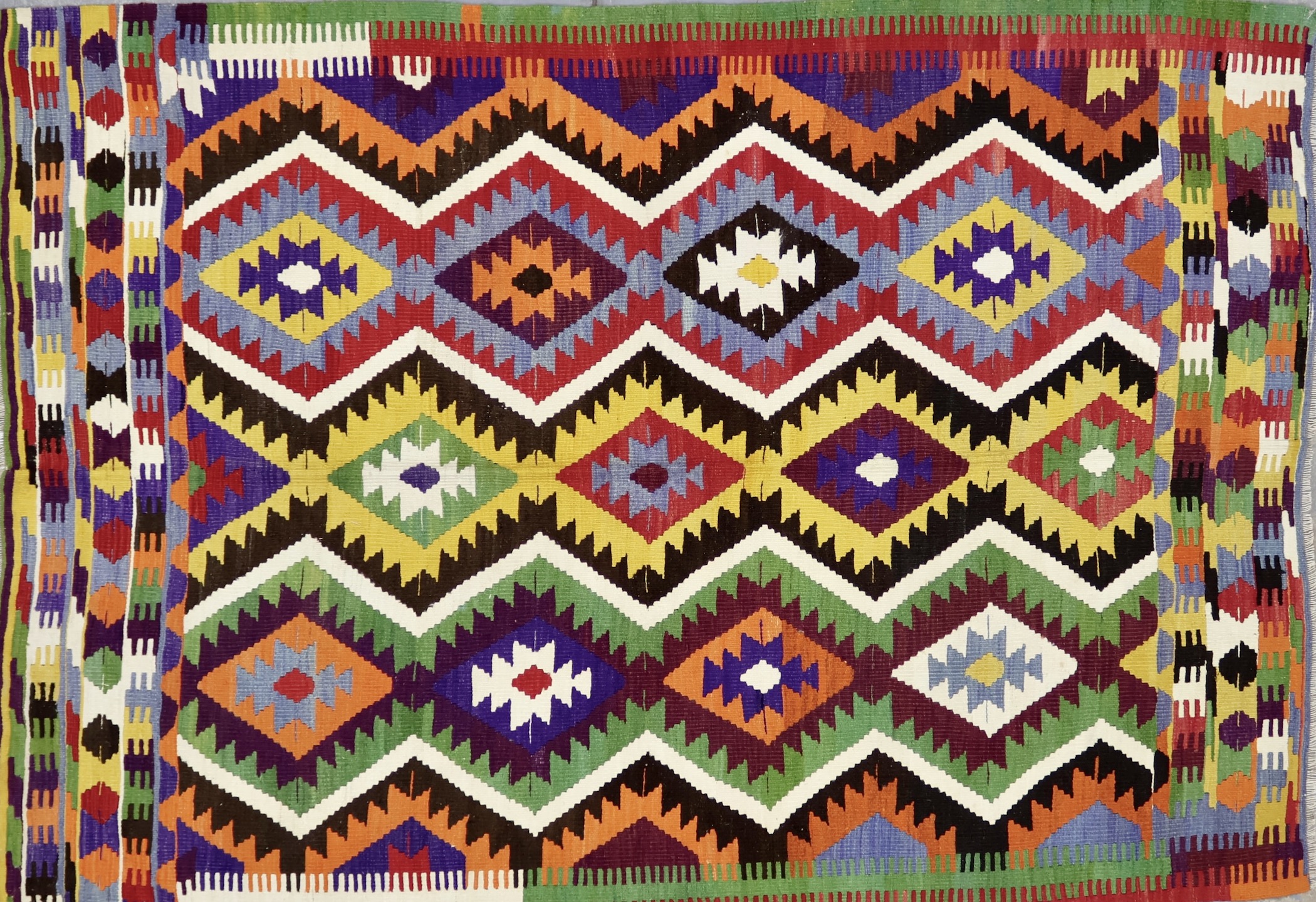 KL4770 VINTAGE 1980s TURKISH KILIM RUG 5' X 7'