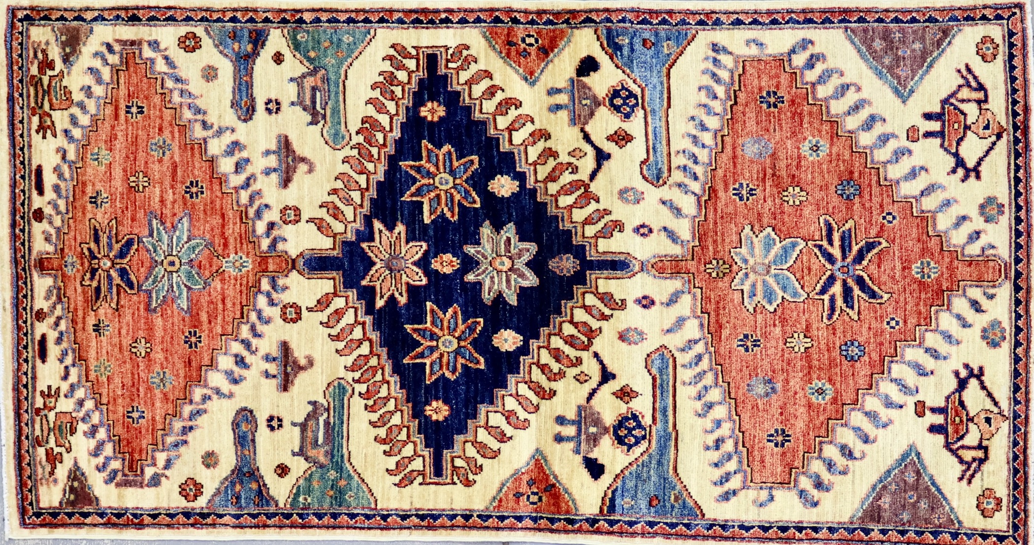 CR8225 NEW PAKISTANI BIJAR RUG 3' X 5'7