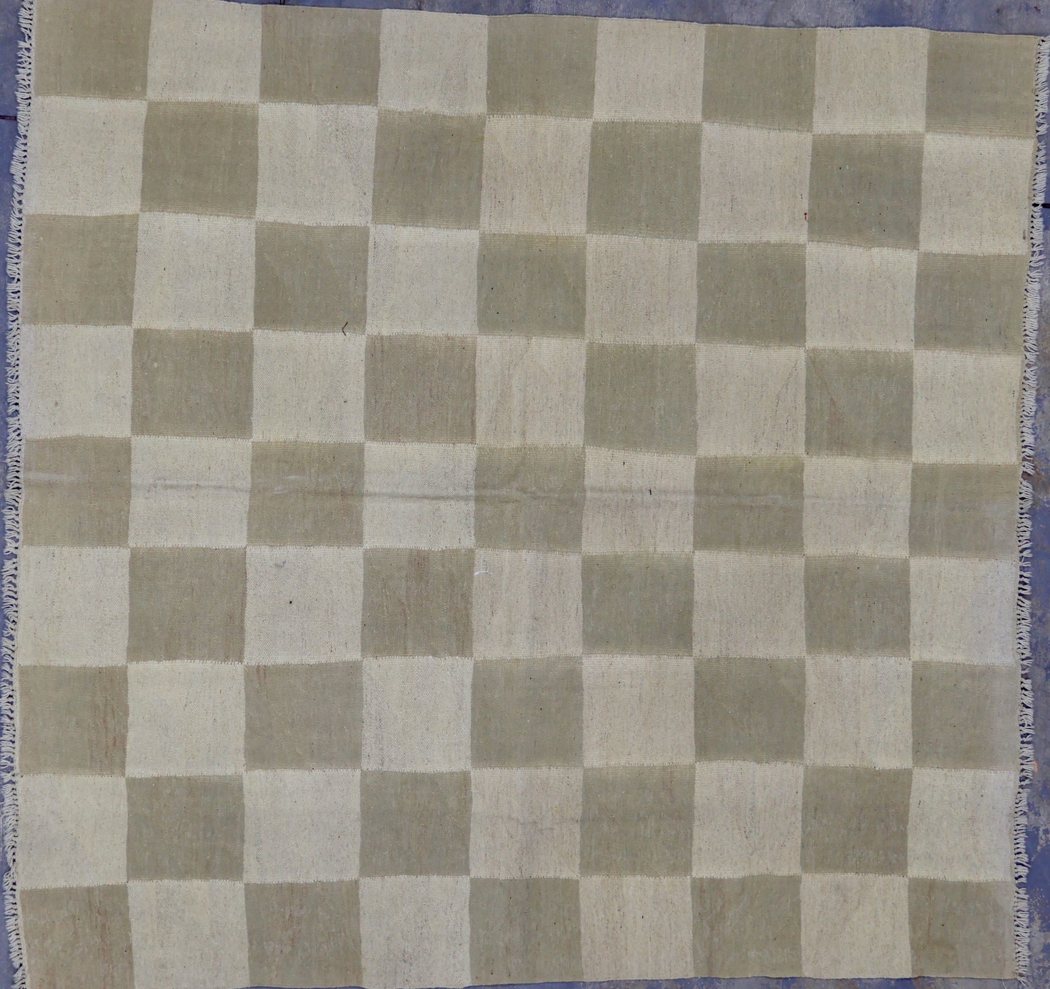 KK125 VINTAGE 1990s TURKISH KILIM RUG 6'6