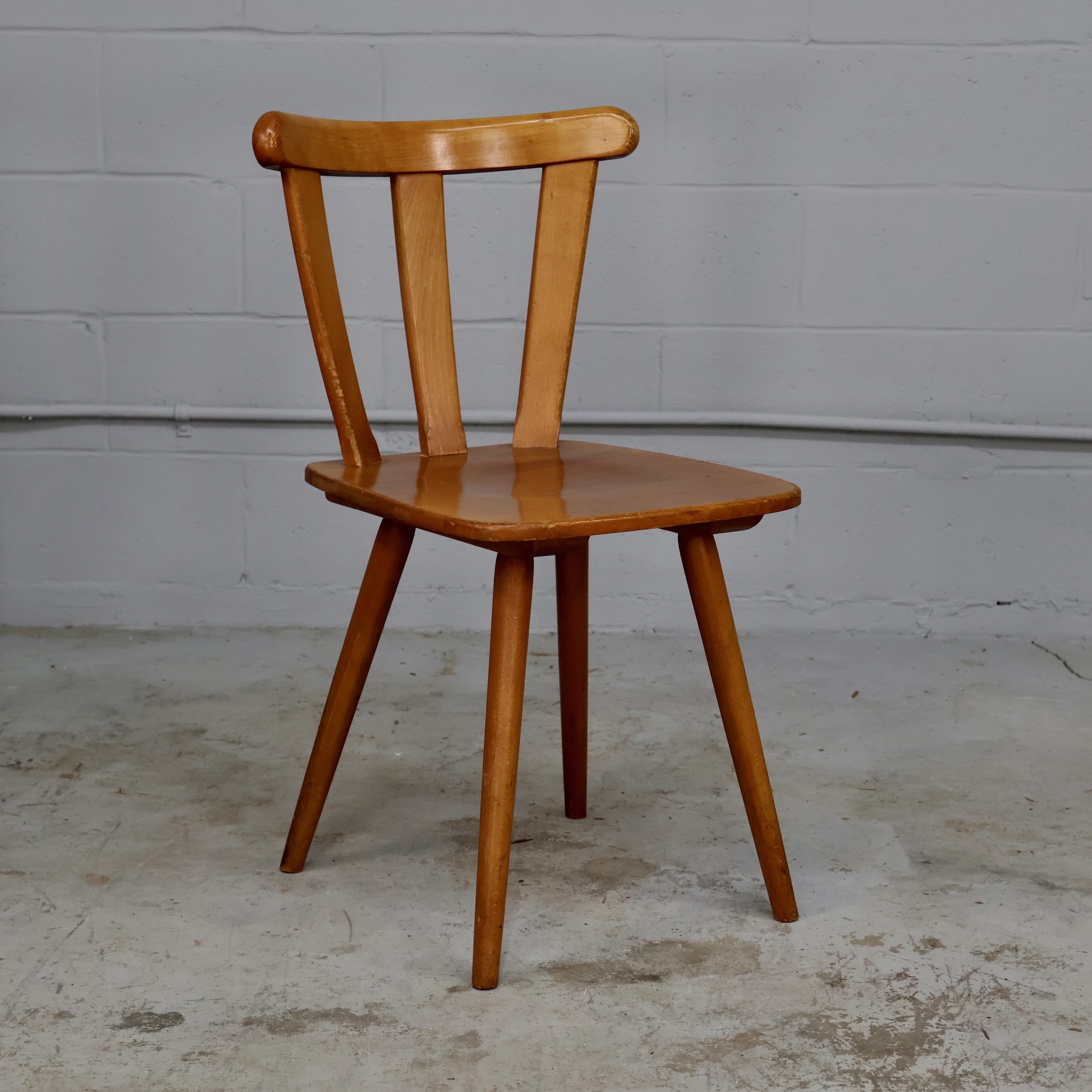 CHR453 MID-CENTURY SLAT BACK WOOD CHAIR