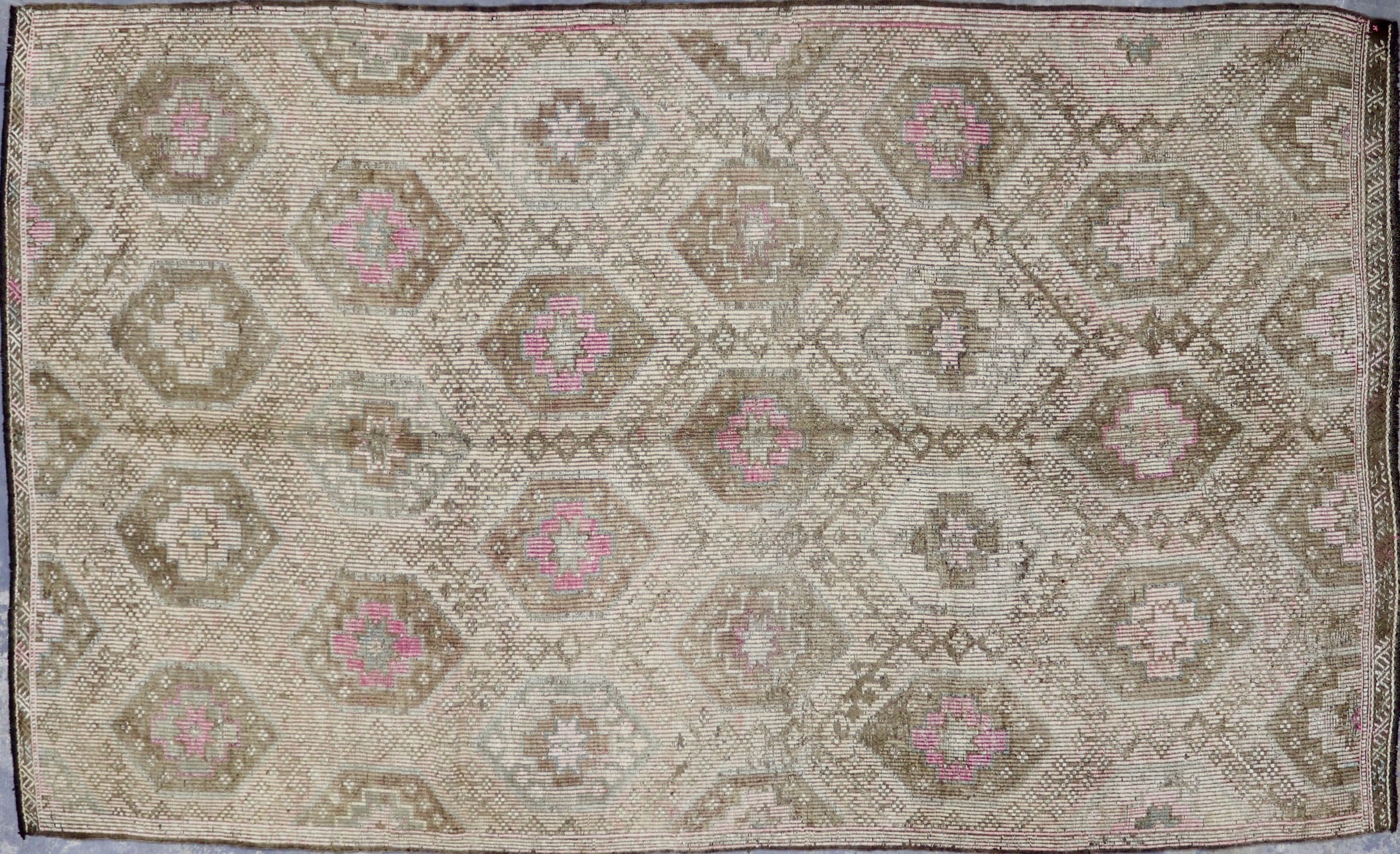 KL2771 VINTAGE 1970s TURKISH KONYA ZILI KILIM RUG 6'6