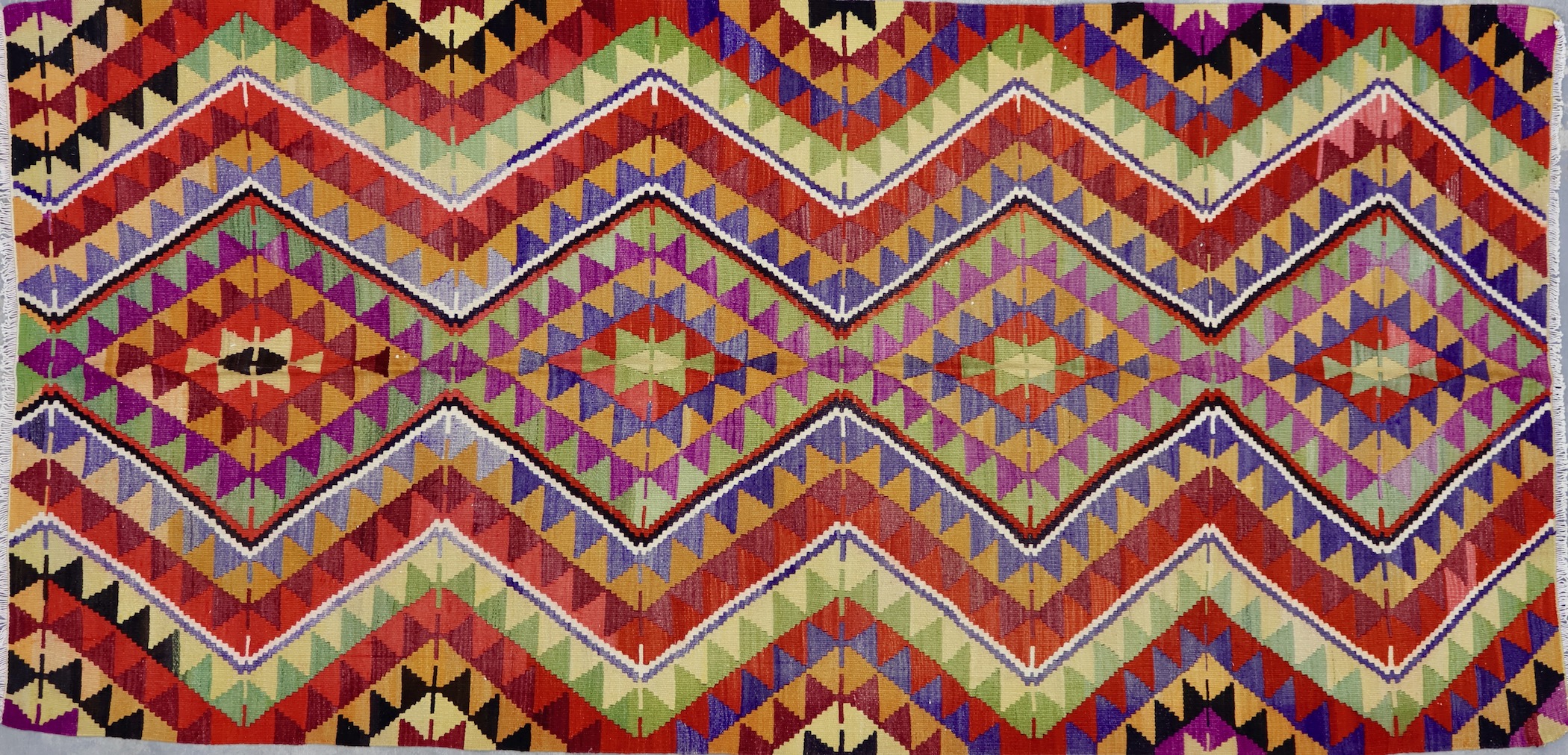 KL4766 VINTAGE 1960s TURKISH KILIM RUG 5'5