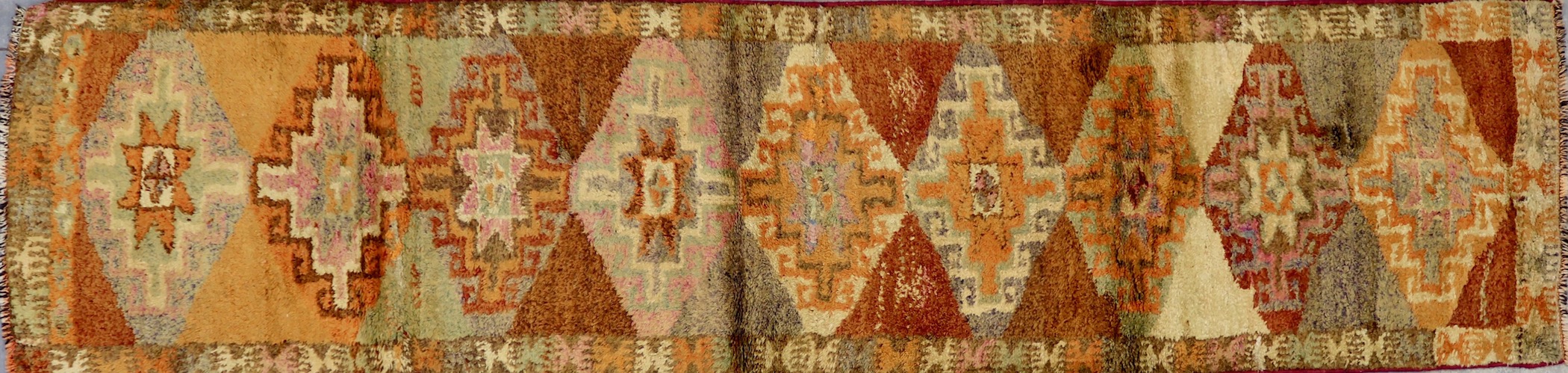 CR7160 VINTAGE 1960s KURDISH HERKI RUNNER 3' X 12'9