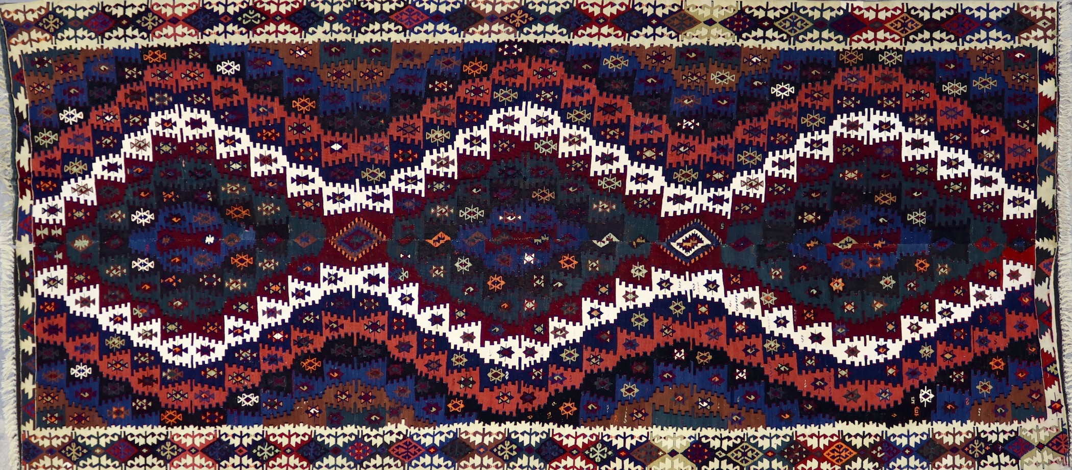 KL5130 ANTIQUE 1900s KURDISH MALATYA KILIM RUG 5' X 11'4