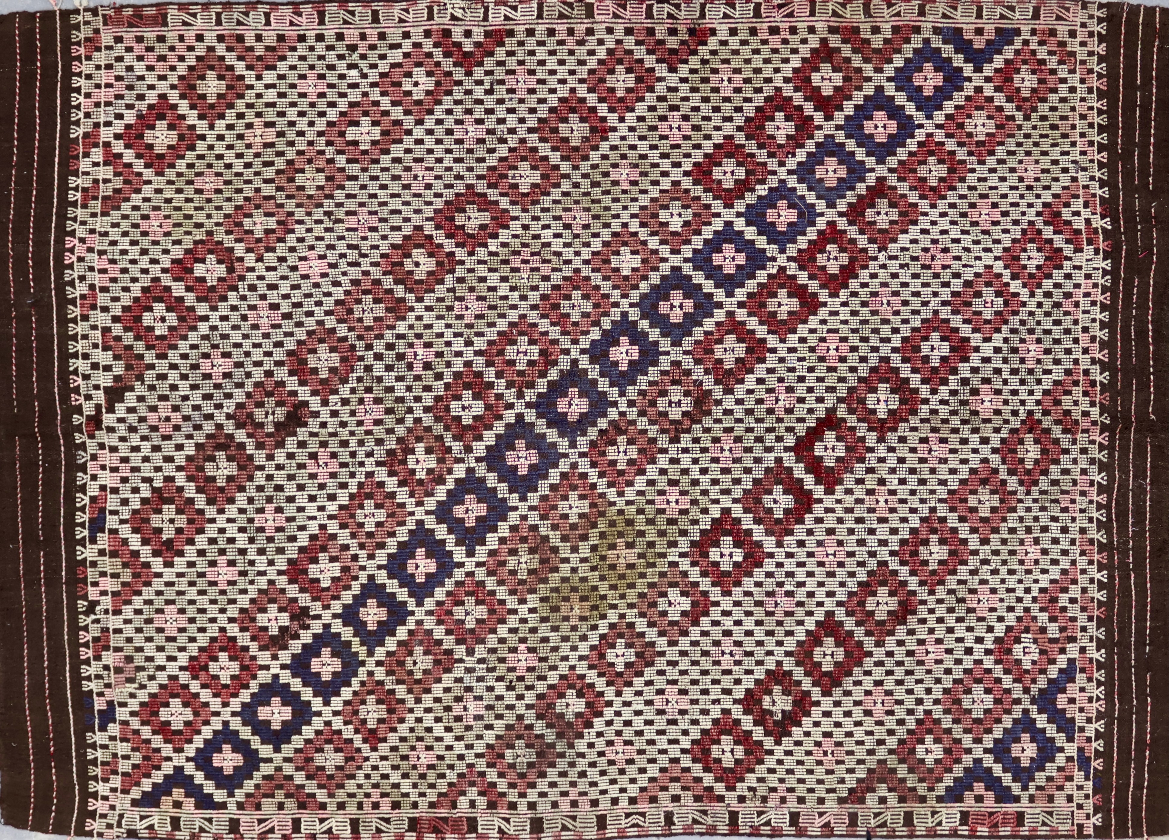 TK831 VINTAGE 1970s TURKISH KONYA ZILI RUG 6' X 8'2