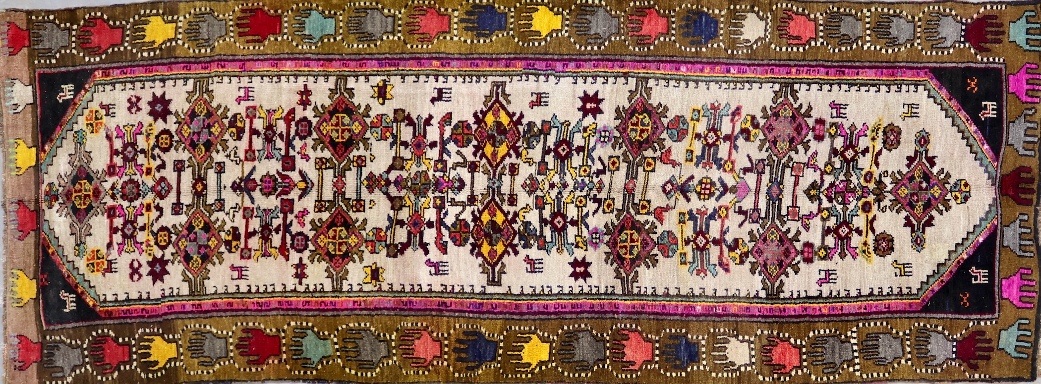 KL8349 VINTAGE 1960s KURDISH RUG 4'8