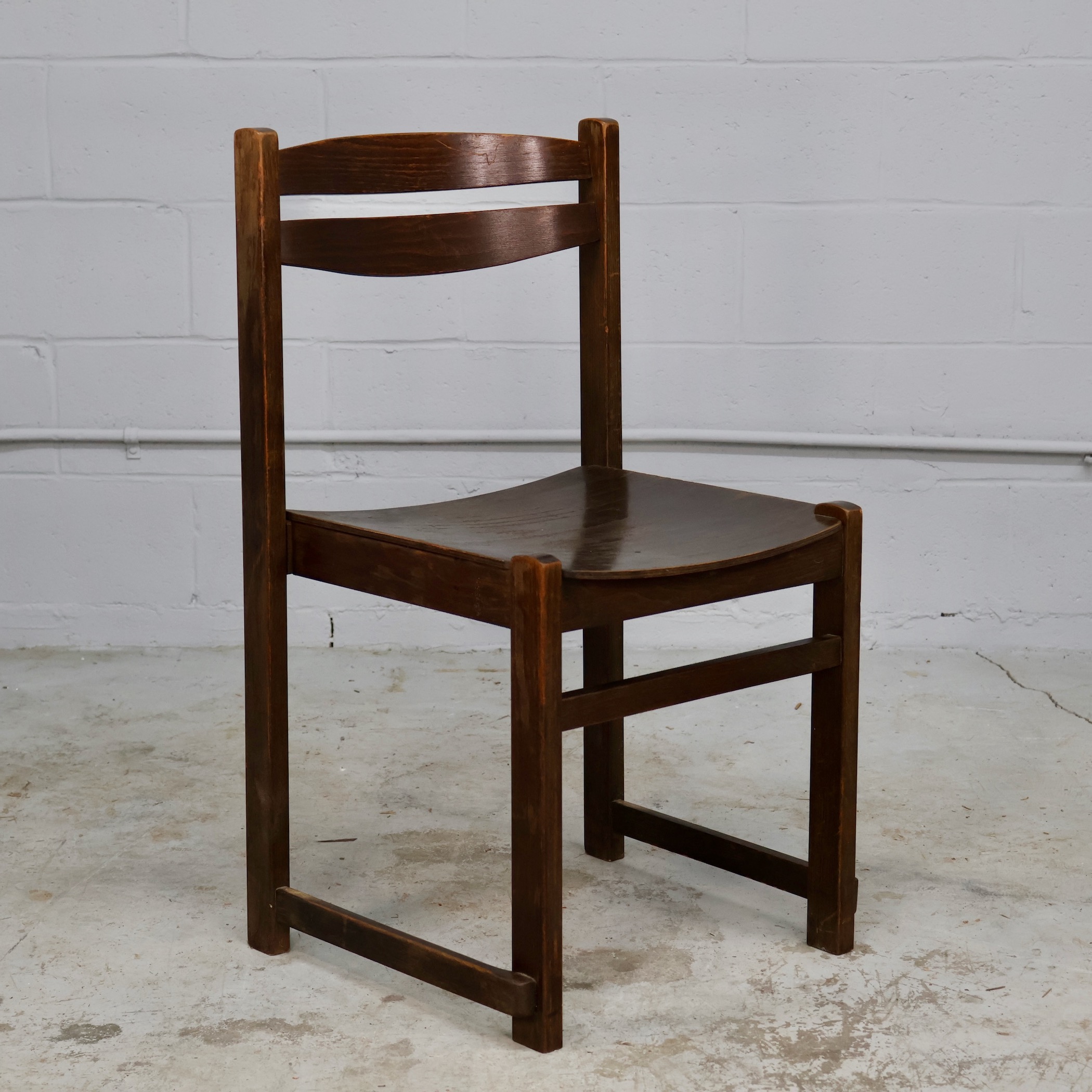 CHR403 DARK WOOD STACKING CHAIR