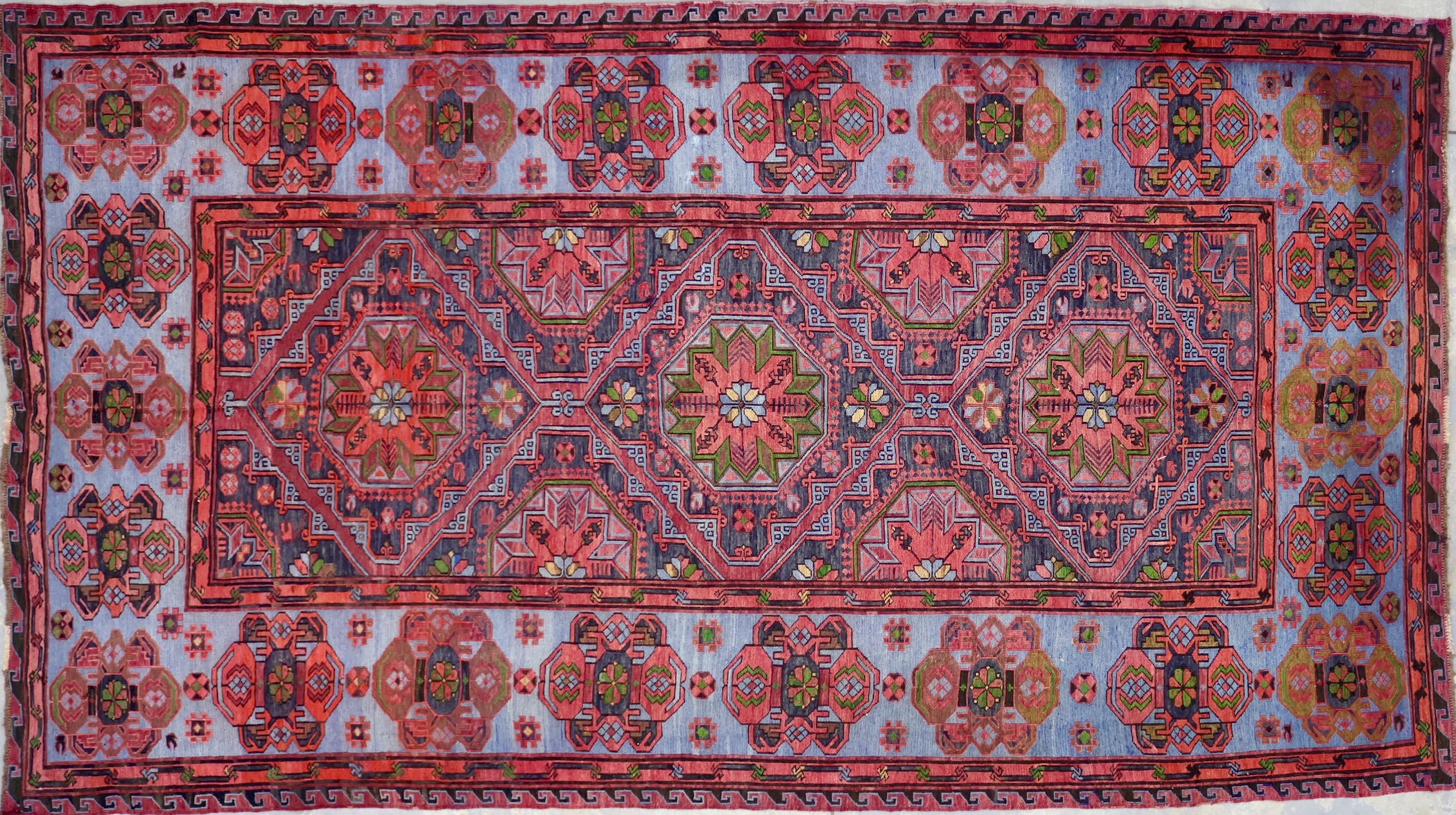 CR8501 VINTAGE 1990s CAUCASIAN SUMAK RUG 7'1