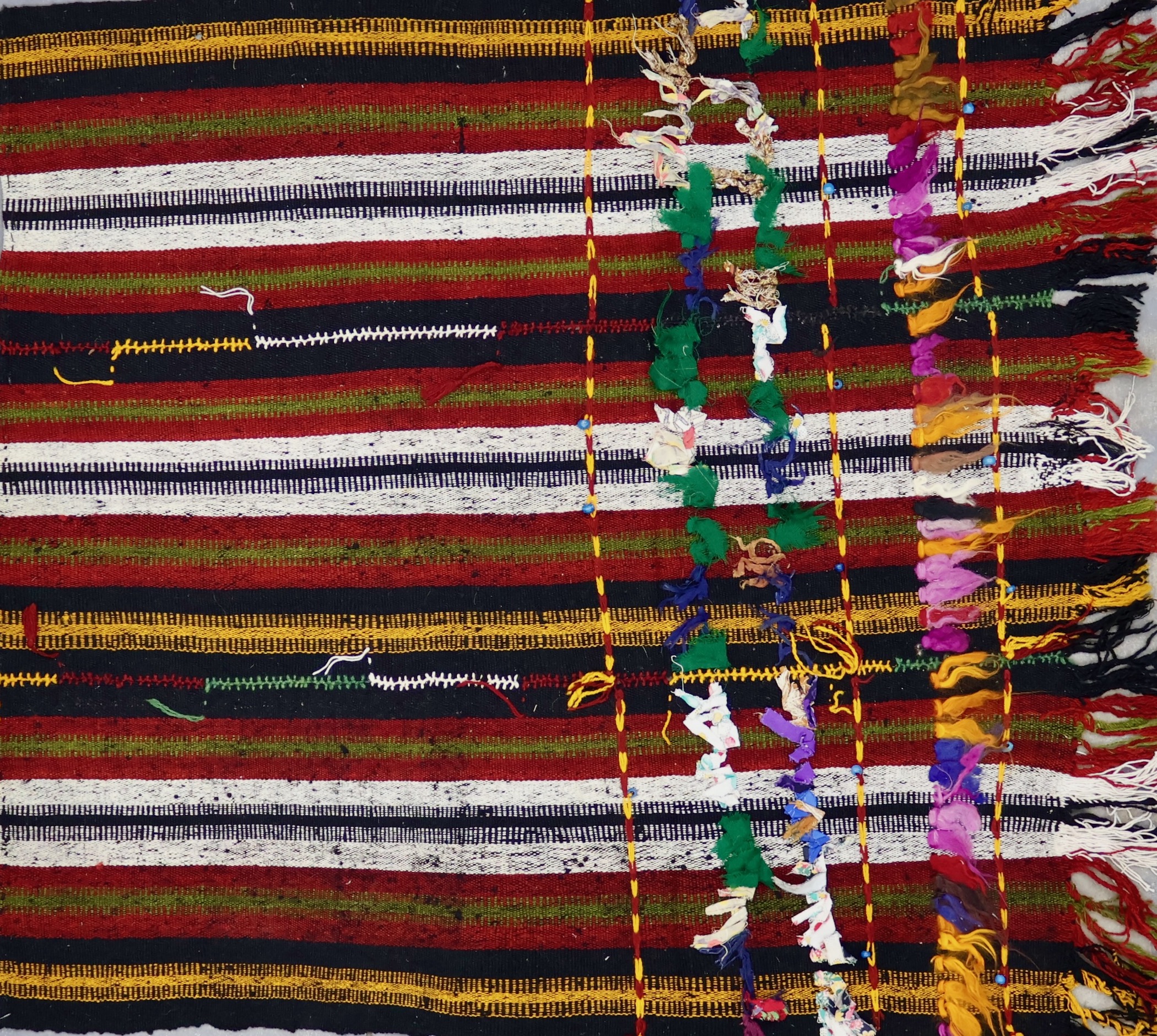 KL8252 VINTAGE KURDISH KILIM SOFRA RUG 3'10