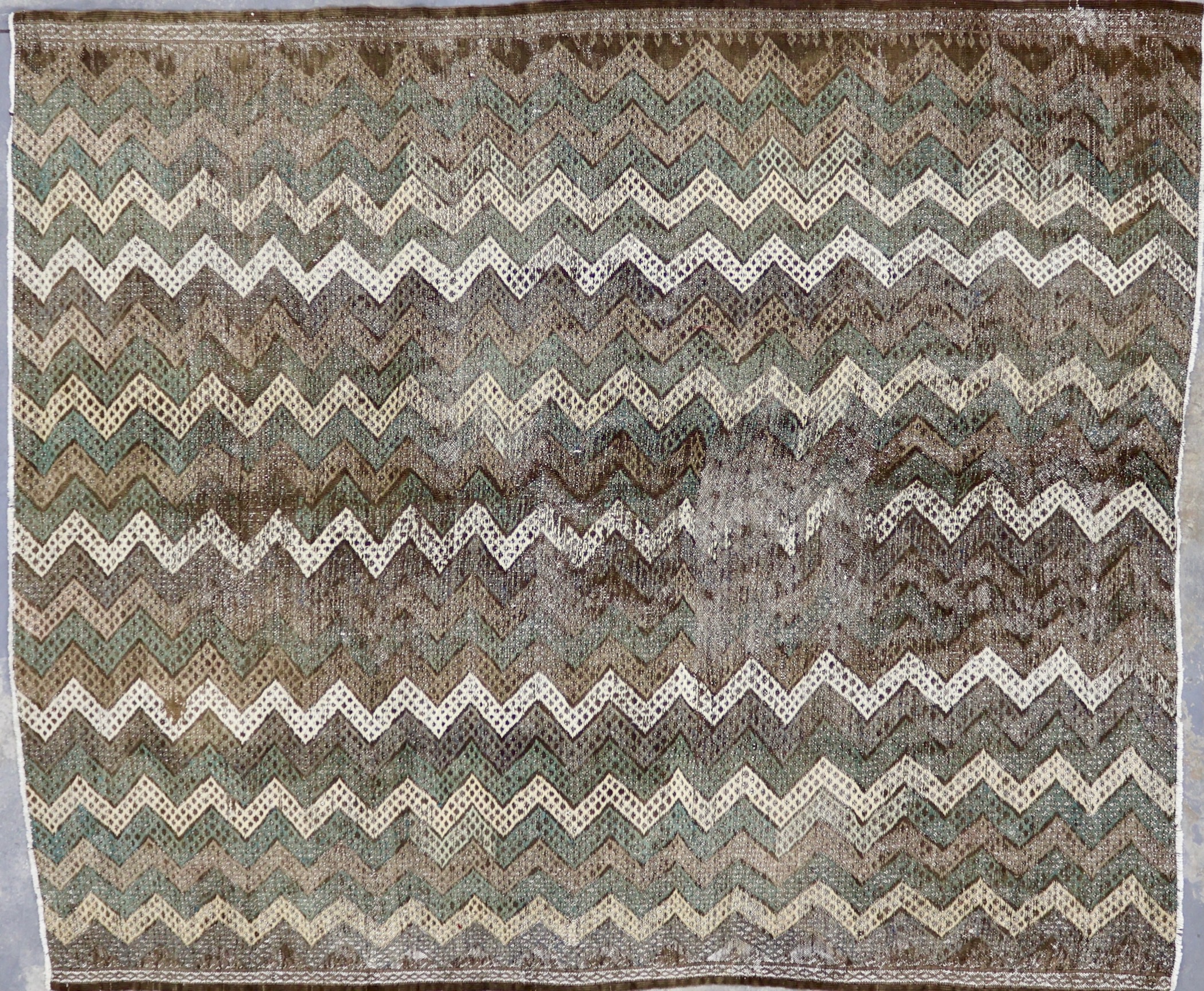 KL2774 VINTAGE 1980s KONYA CICIM KILIM RUG 6'9
