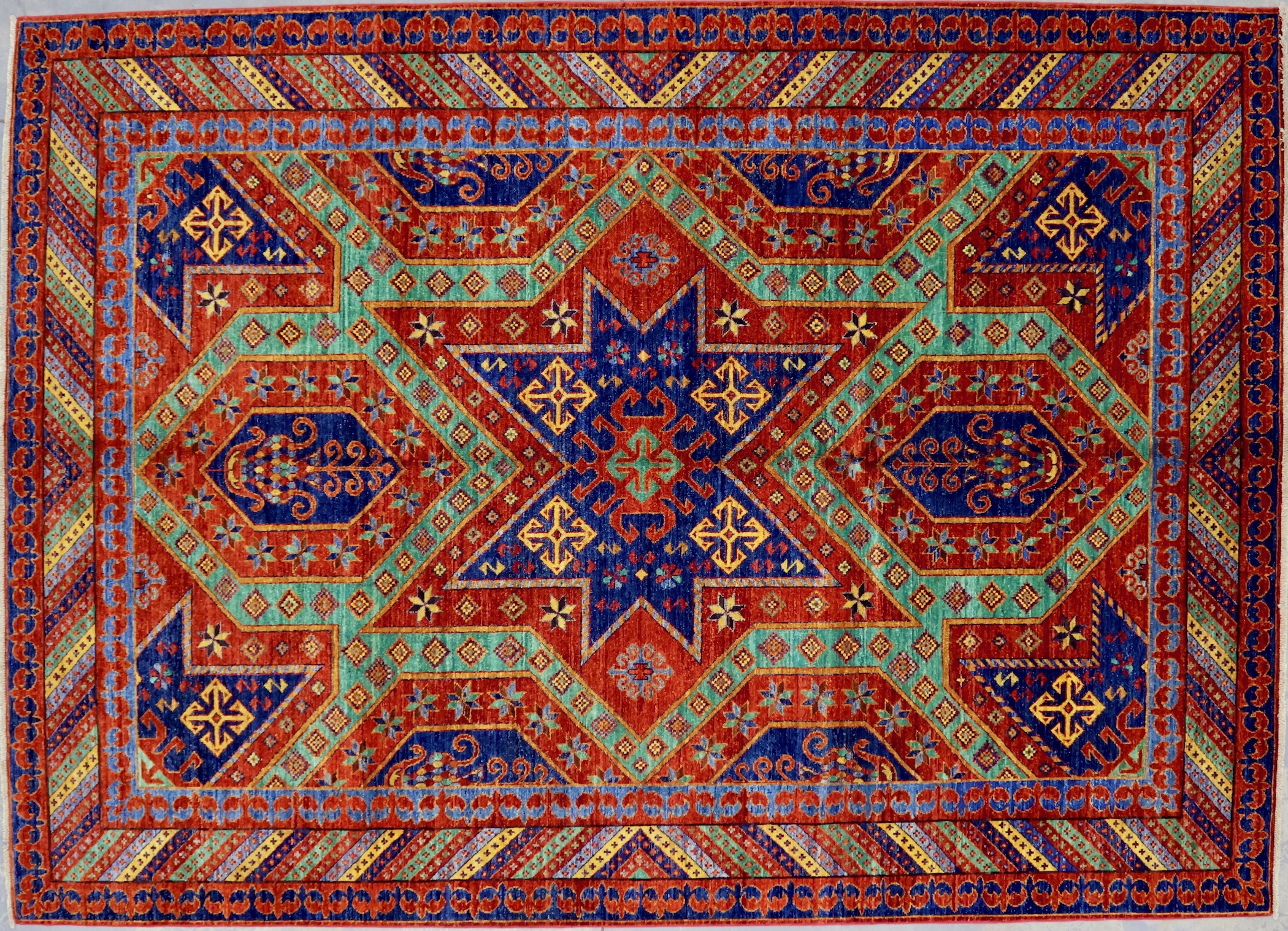 CR7102 NEW PAKISTANI KAZAK RUG 7' X 9'10