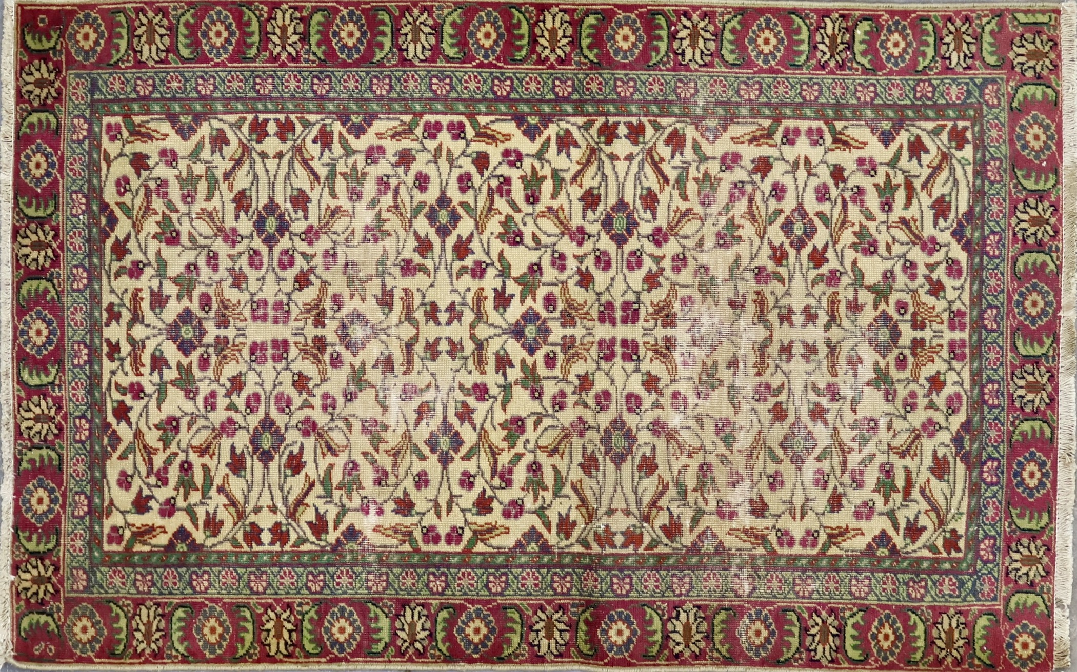 KL5531 VINTAGE 1970s TURKISH KAYSERI RUG 2'8