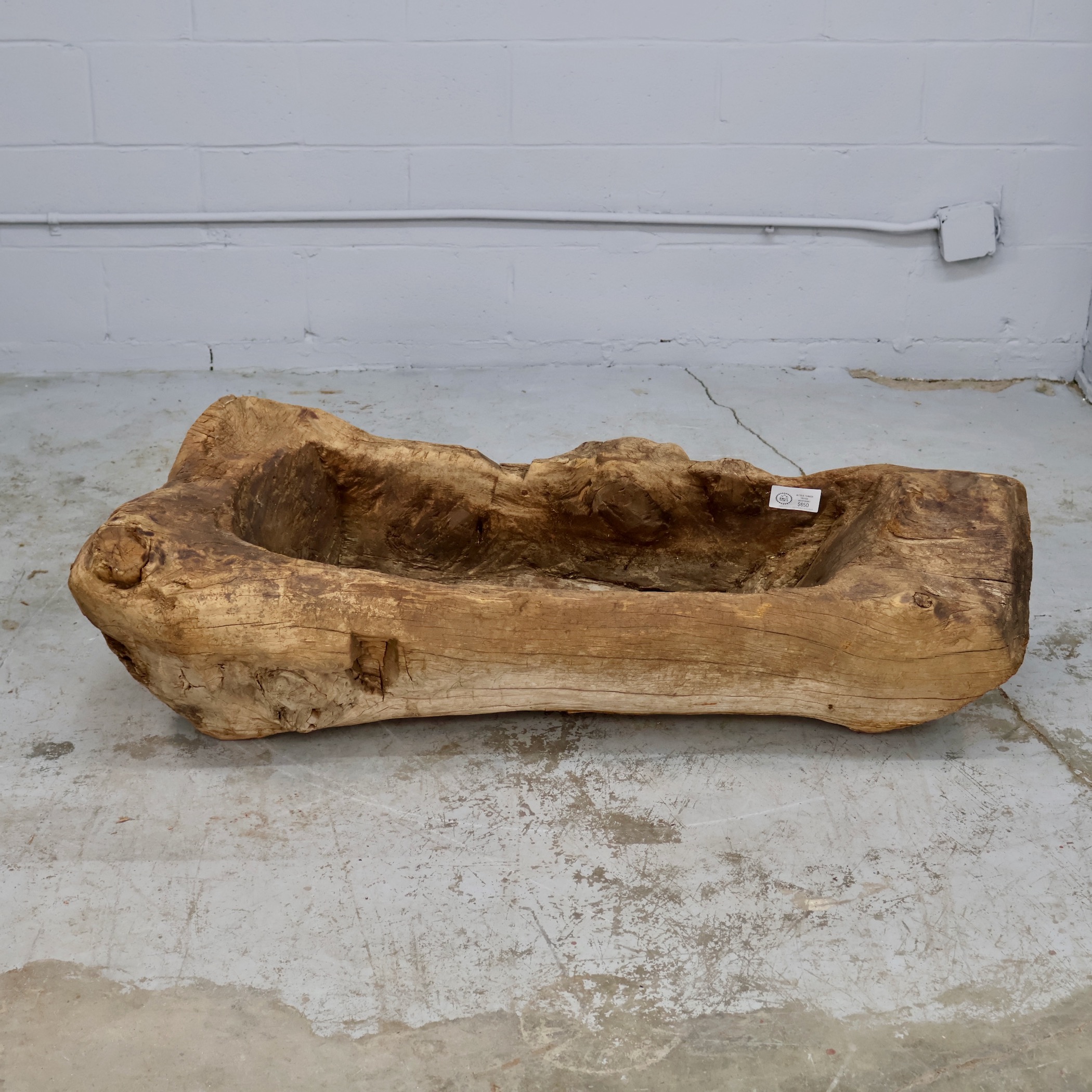 WD093A ANTIQUE WOODEN ROOT TROUGH