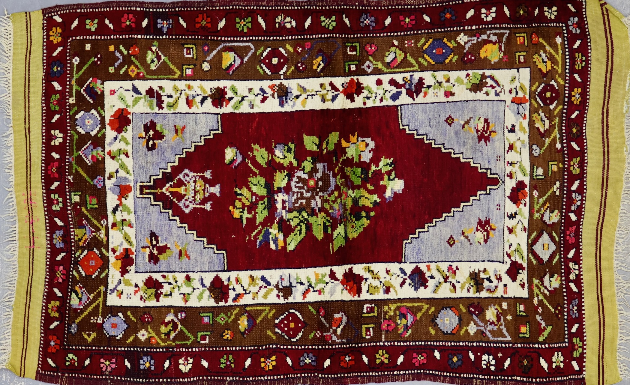 SH62 VINTAGE 1970s TURKISH KARAPINAR RUG 3'3