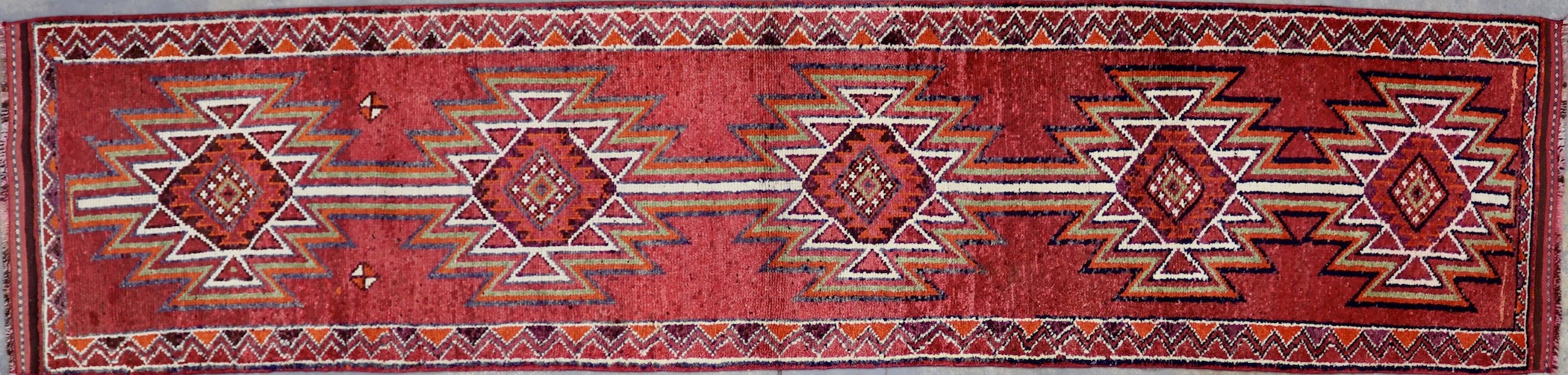 CR7965 VINTAGE 1960s KURDISH HERKI RUNNER 3' X 13'