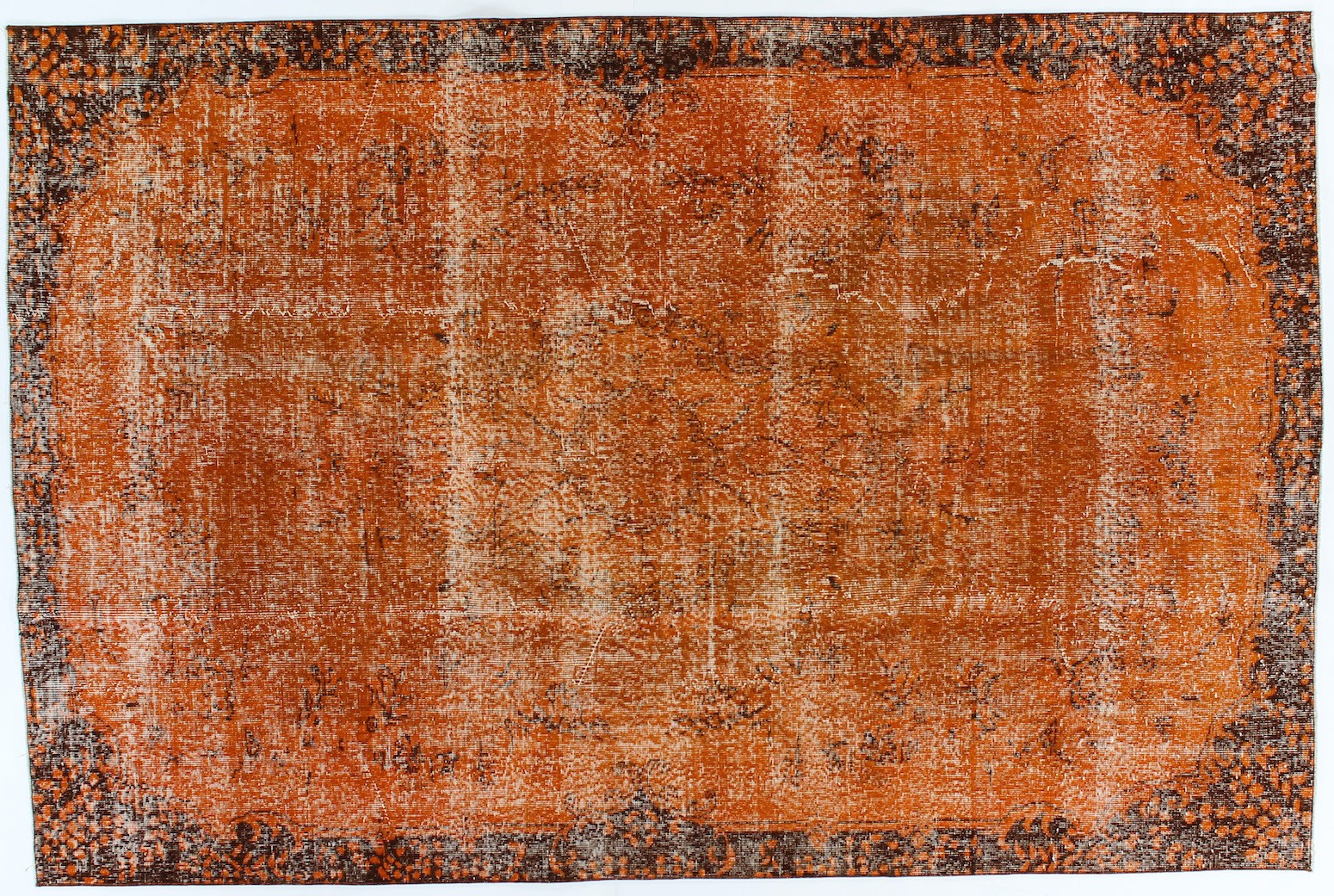 OD 2205 ORANGE OVERDYE VINTAGE RUG  6.4 x9.8