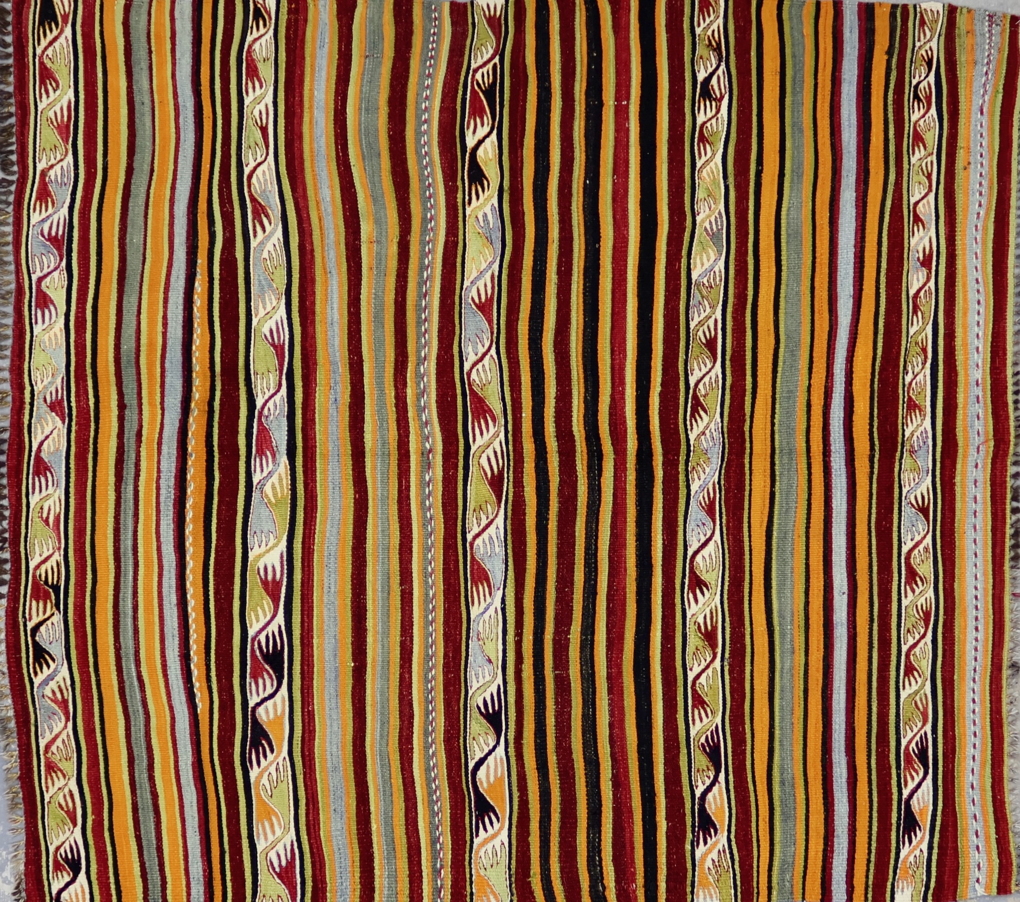 KL4740 VINTAGE 1970s TURKISH KONYA KILIM RUG 5'2