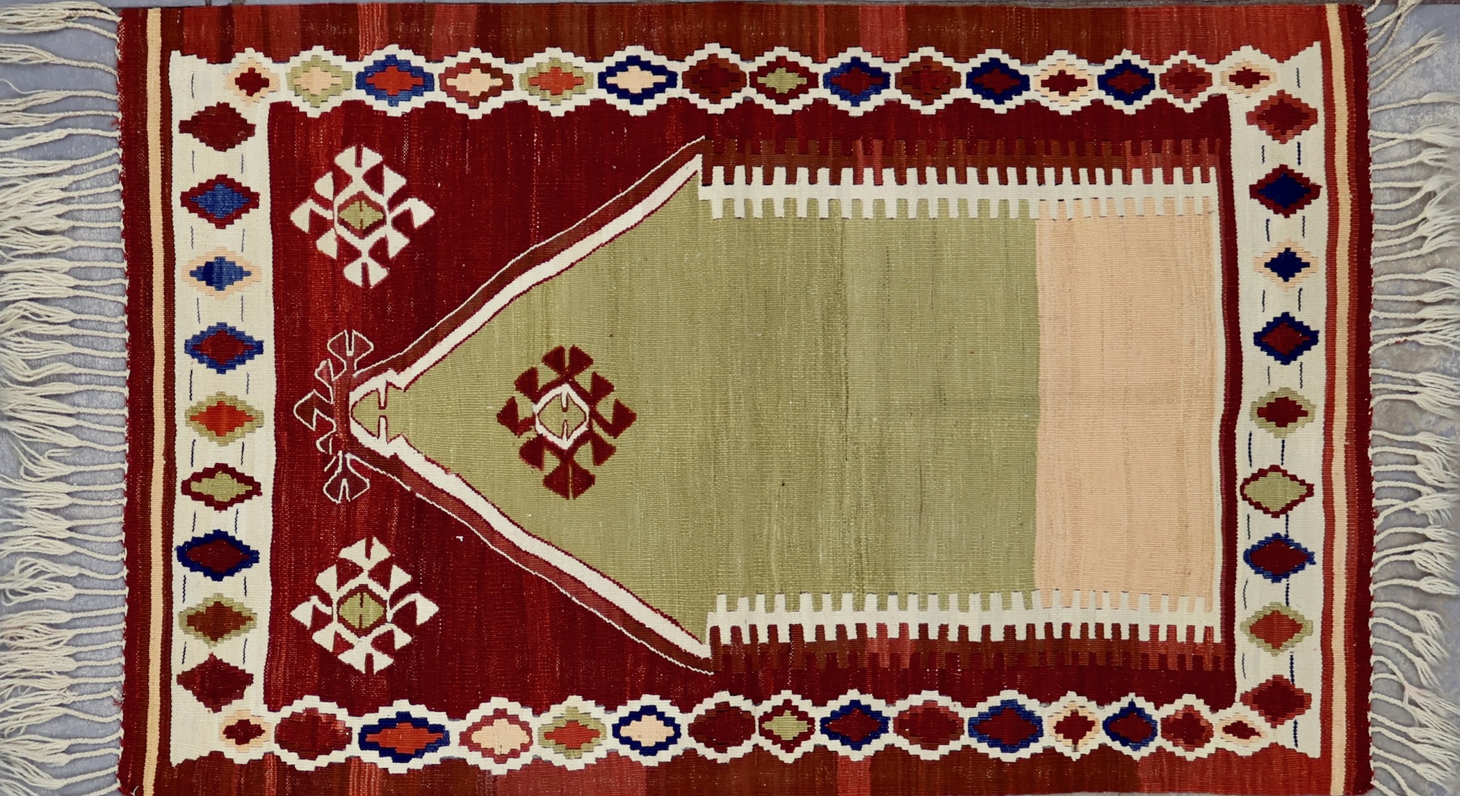 SK068 VINTAGE 1990s TURKISH SIVAS KILIM RUG 3'3