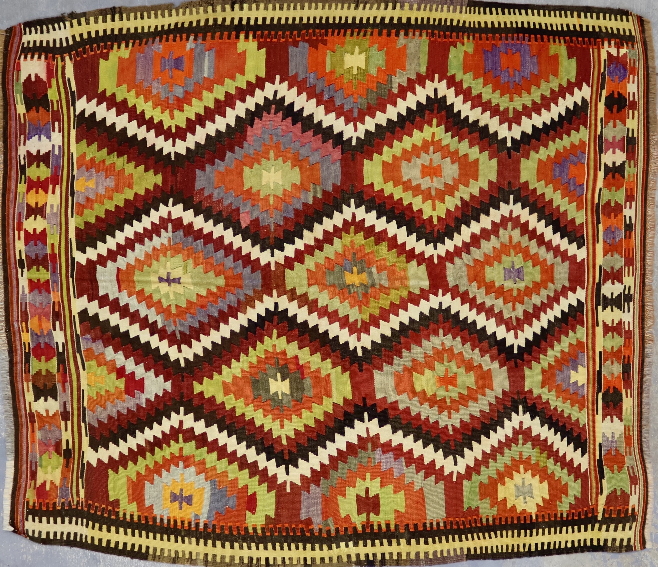 KL4529 VINTAGE 1980s TURKISH KILIM RUG 5'2