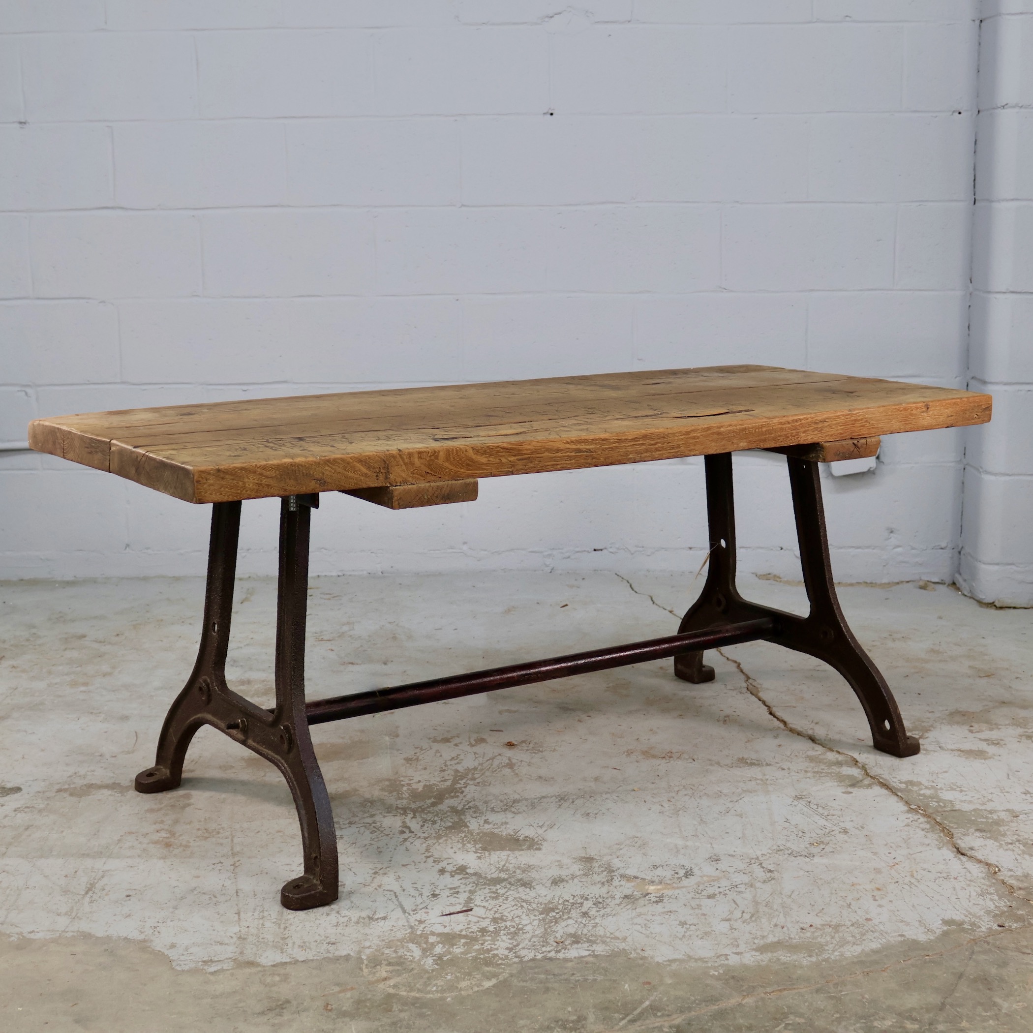 TB25A-3 REFINISHED BUTCHER BLOCK COFFEE TABLE