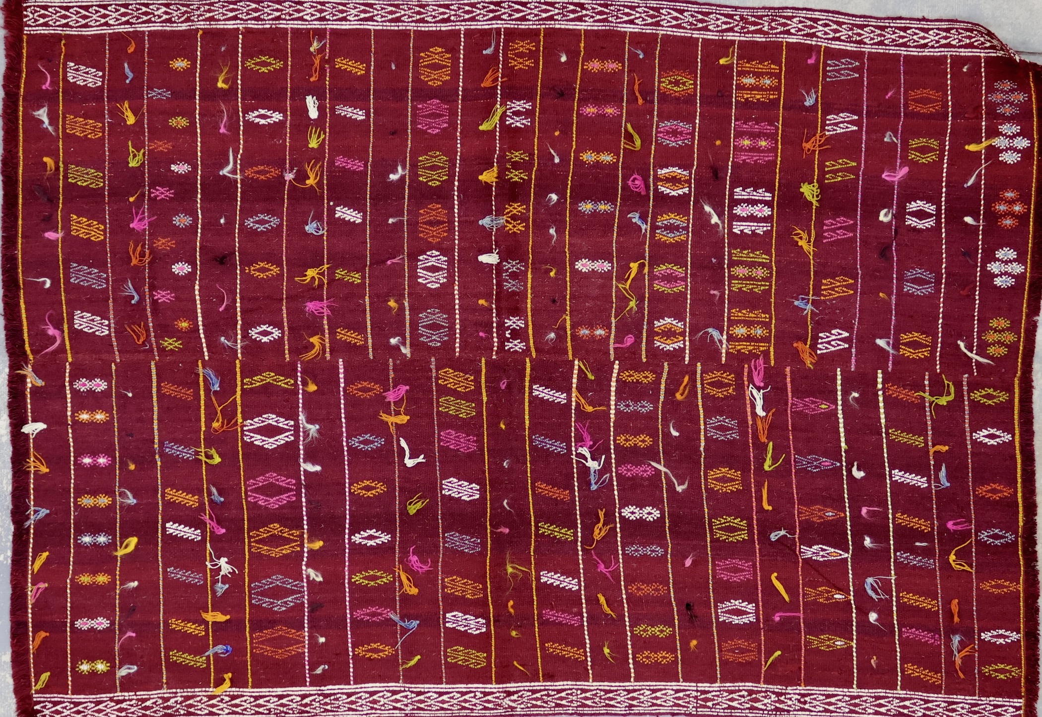 KL2466 VINTAGE 1960s TURKISH KONYA CICIM KILIM RUG 4'9