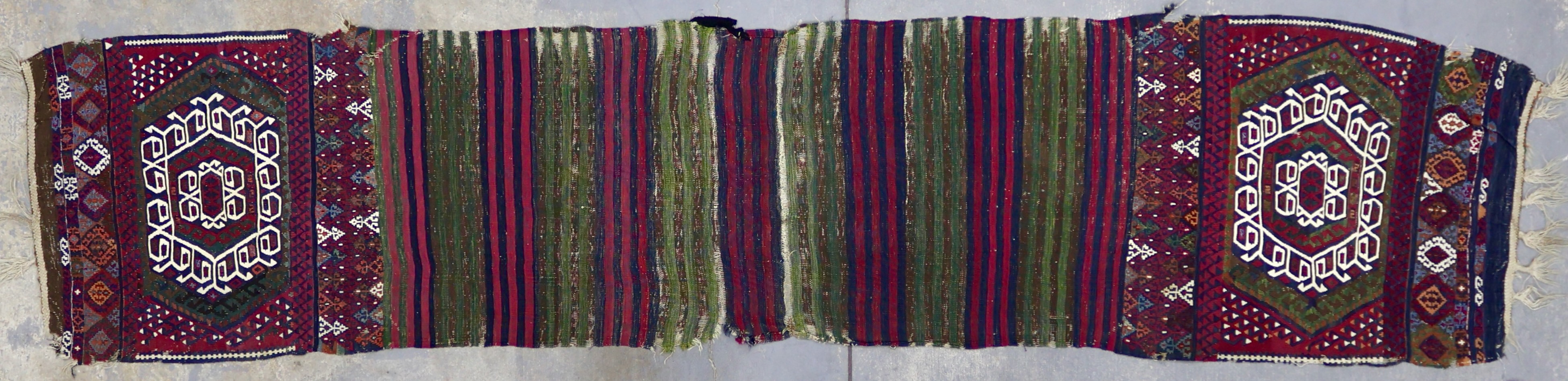 KR8260 ANTIQUE LATE-1800s KURDISH KILIM TEXTILE 2'3