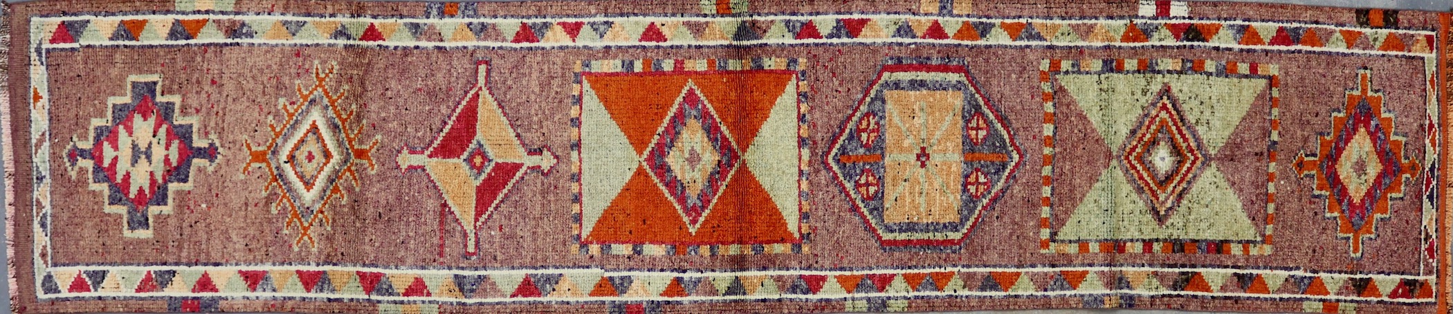 CR7950 VINTAGE 1950s KURDISH HERKI RUNNER 2'9