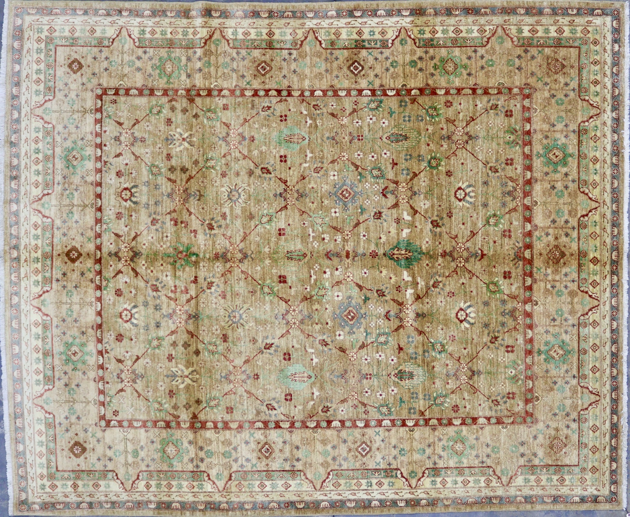 TH172 VINTAGE AFGHAN AGRA RUG 8' X 10'