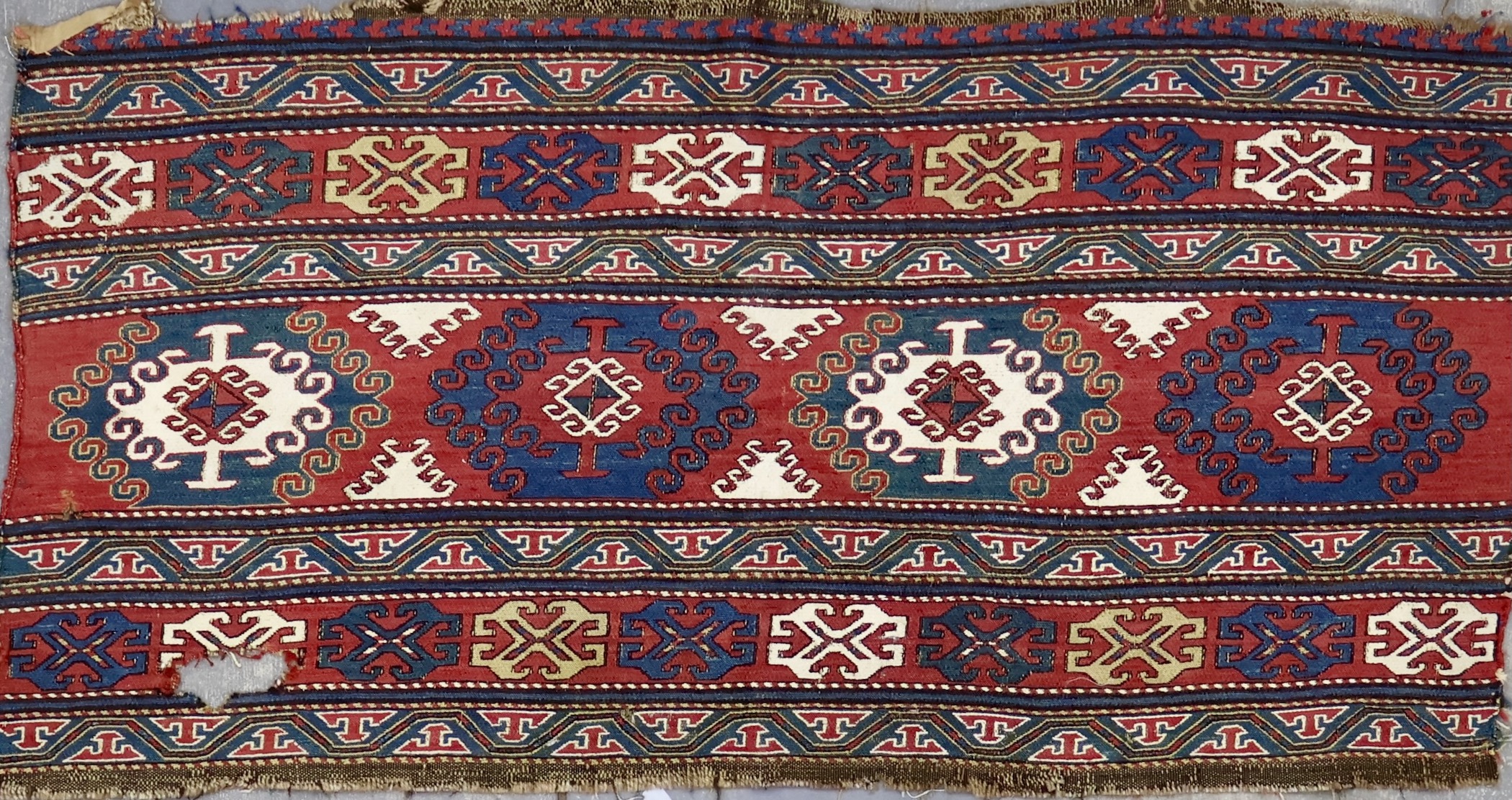 KL8265 ANTIQUE 1890s CAUCASIAN SUMAK CRADLE TEXTILE 2'2