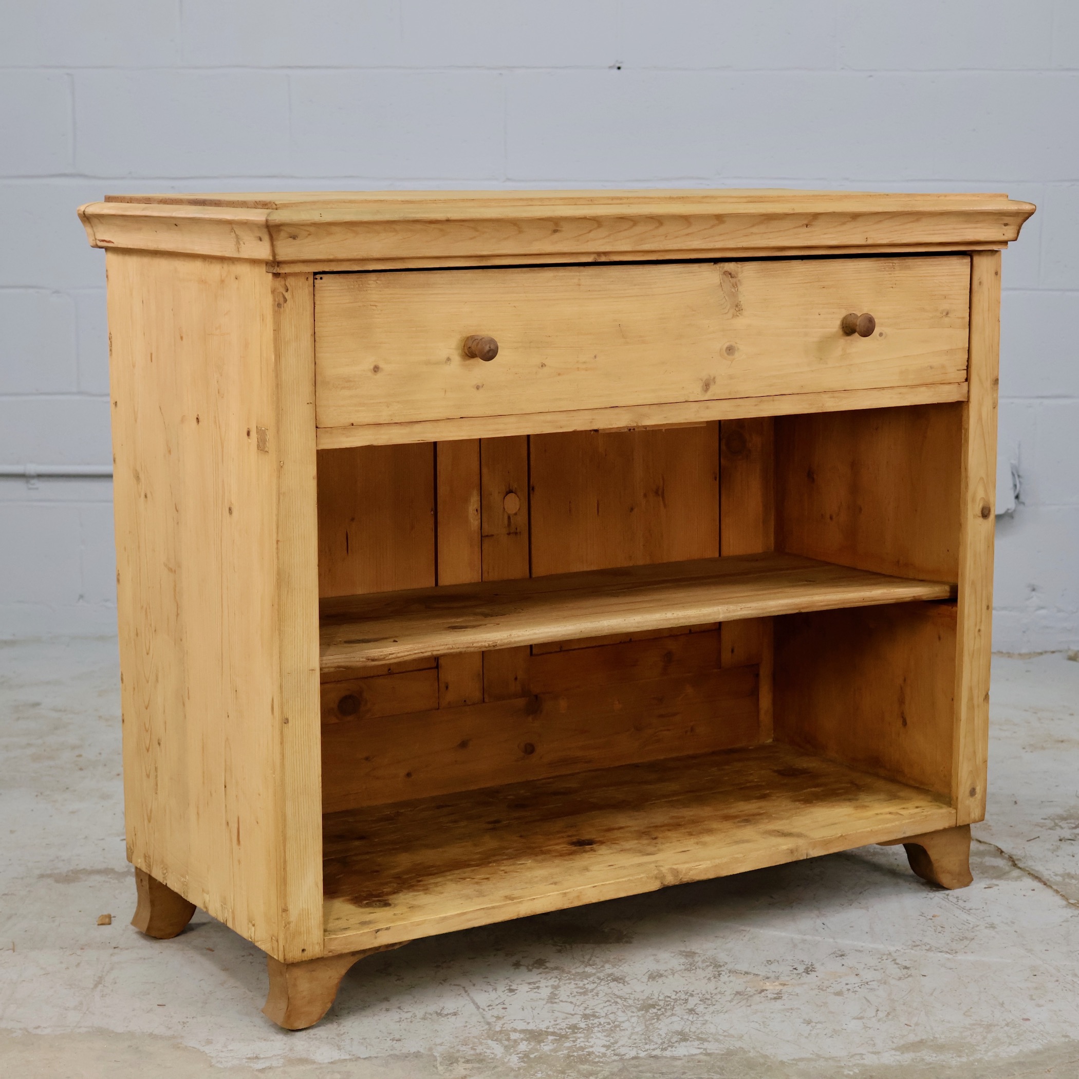 CB534B RAW WOOD CABINET WITH SHELF